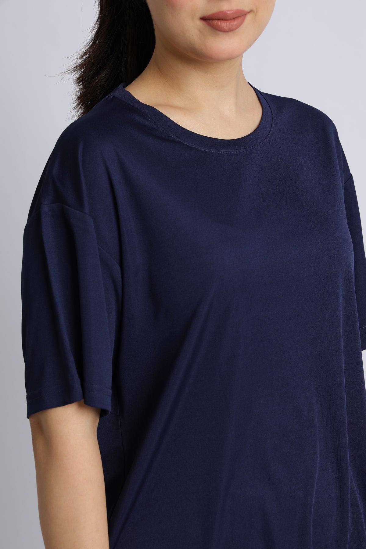 Navy active off shoulder tshirt