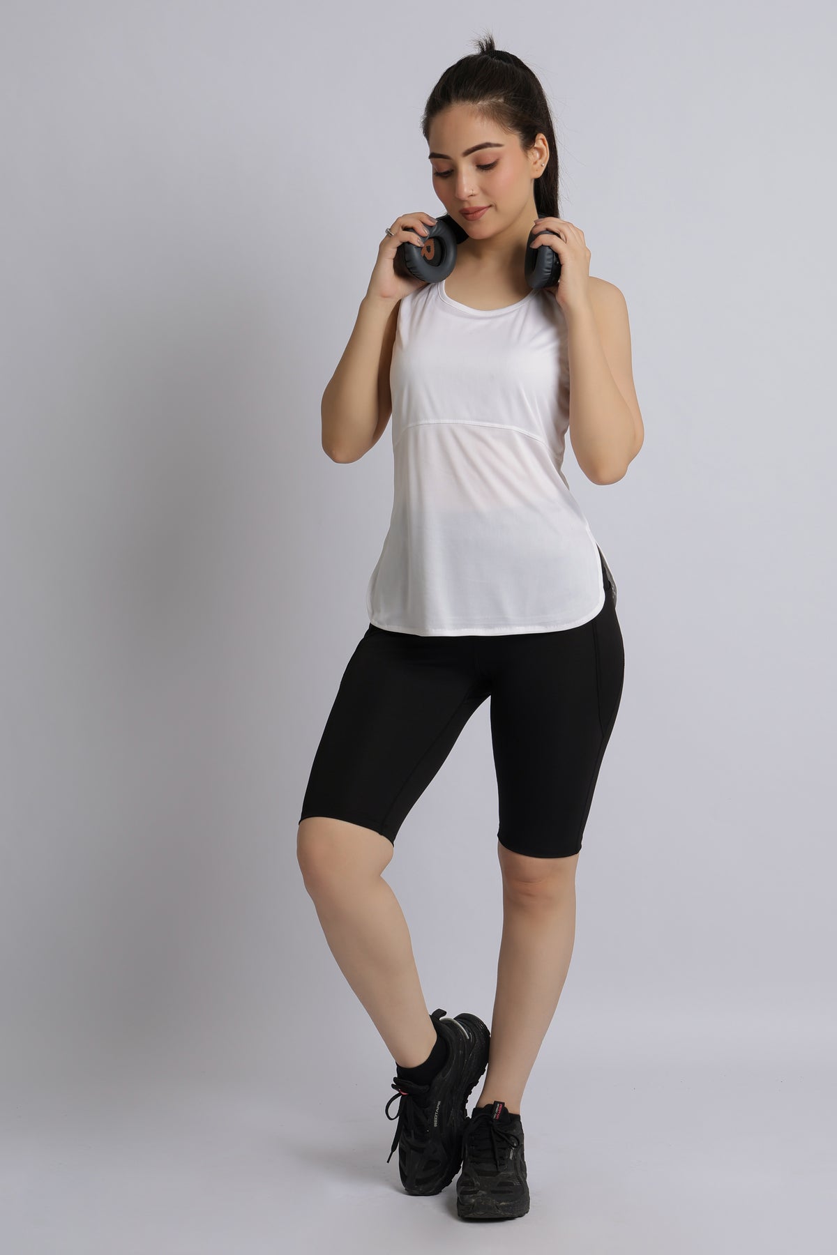 White active racer back vest