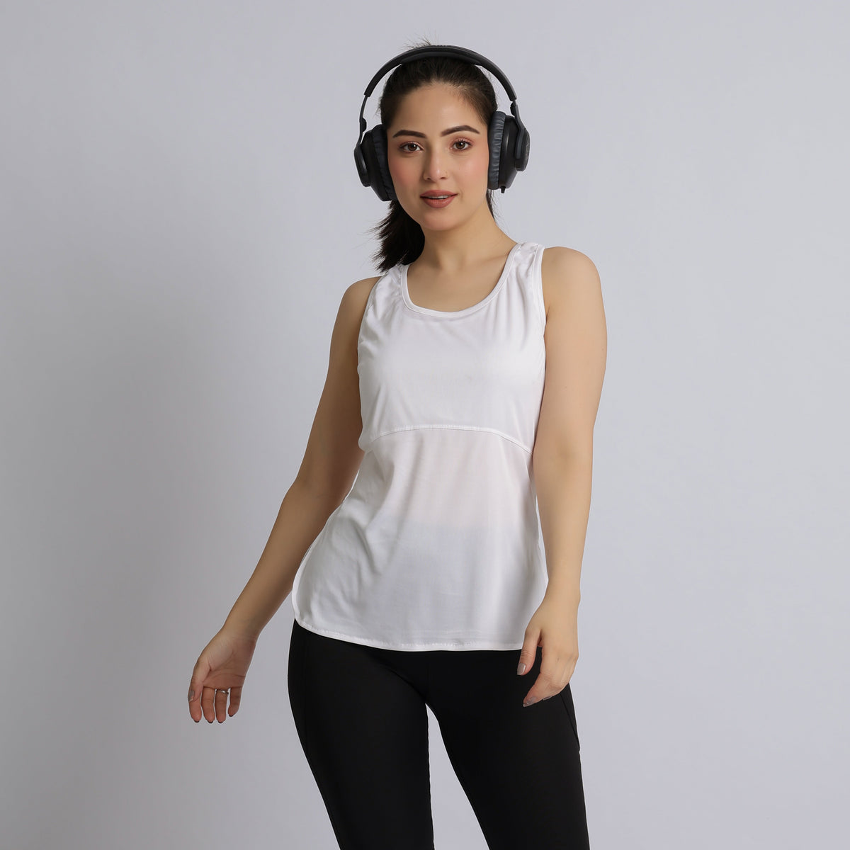 White active racer back vest