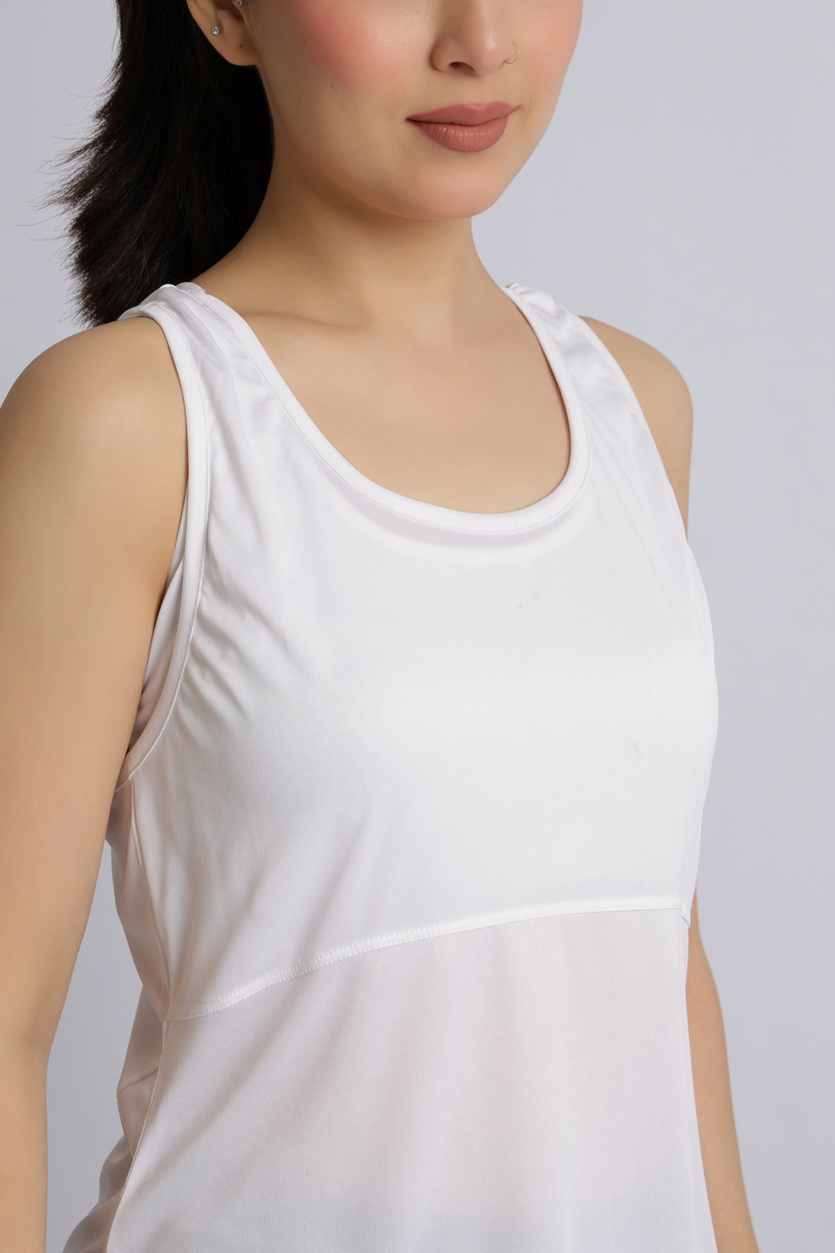 White active racer back vest