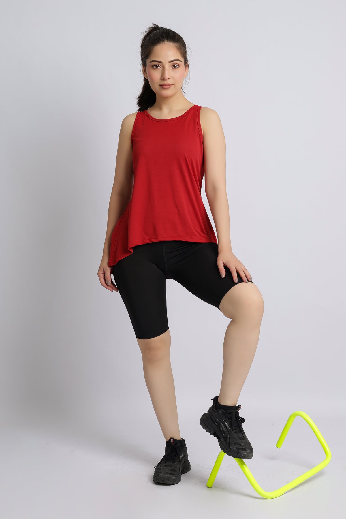 Red active flare vest