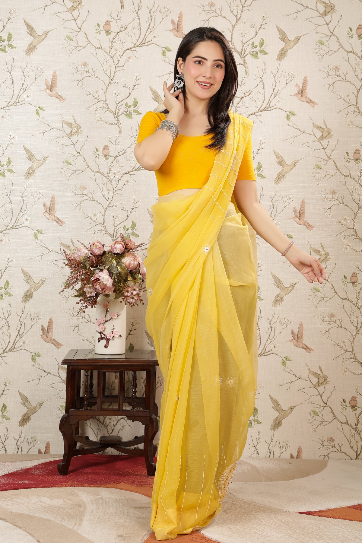 Mustard Rib Square Neck Half Sleeve Blouse [ 100% USA HQ Cotton, 280 GSM non transparent fabric ]