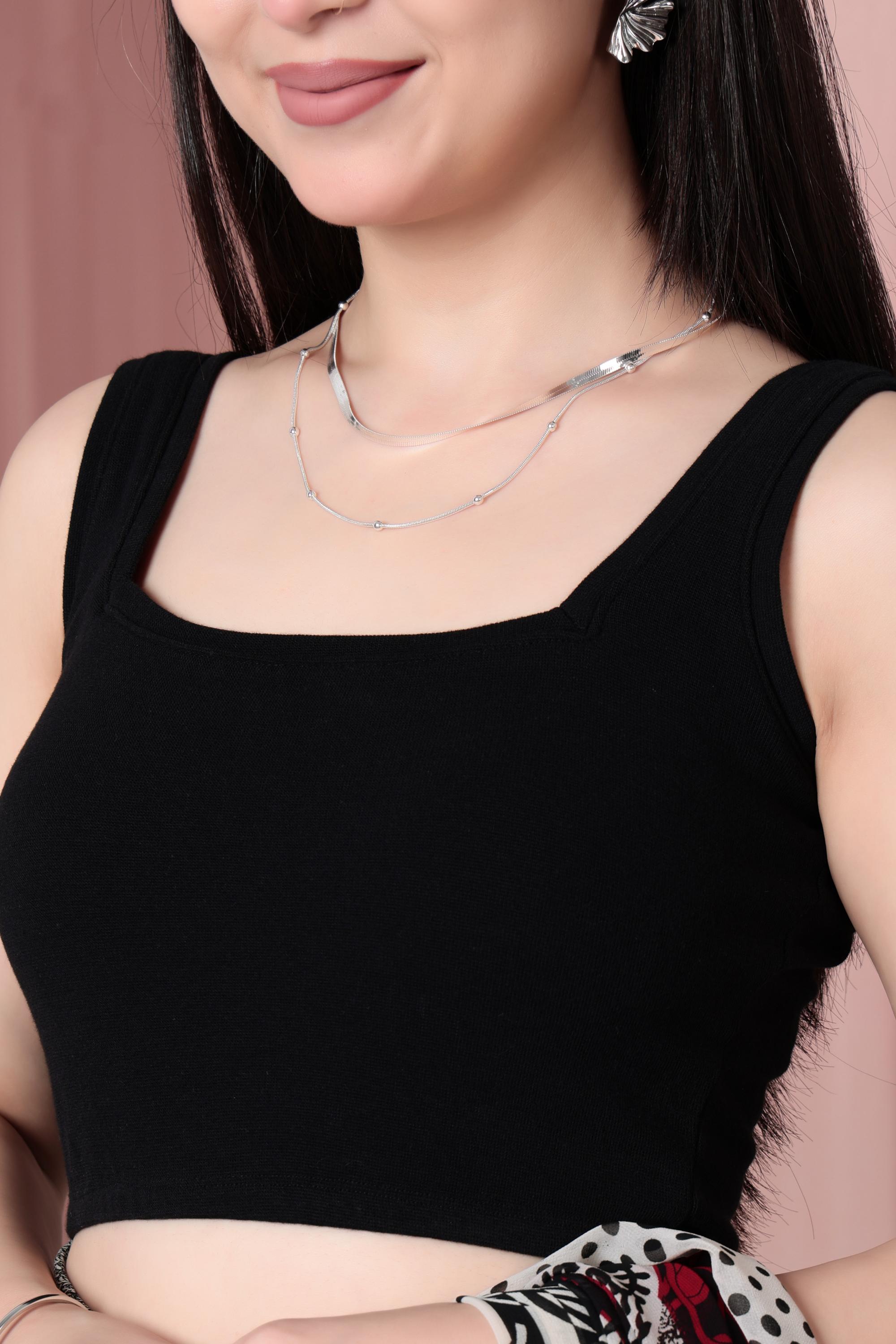 Black Rib Square Neck Sleeveless Blouse [ 100% USA HQ Cotton, 280 GSM non transparent fabric ]