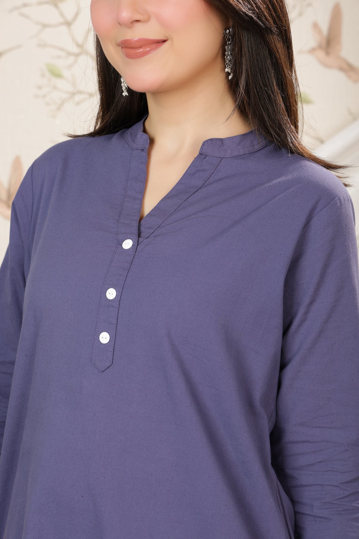 Dark grey 100% Premium Cotton Long Kurta