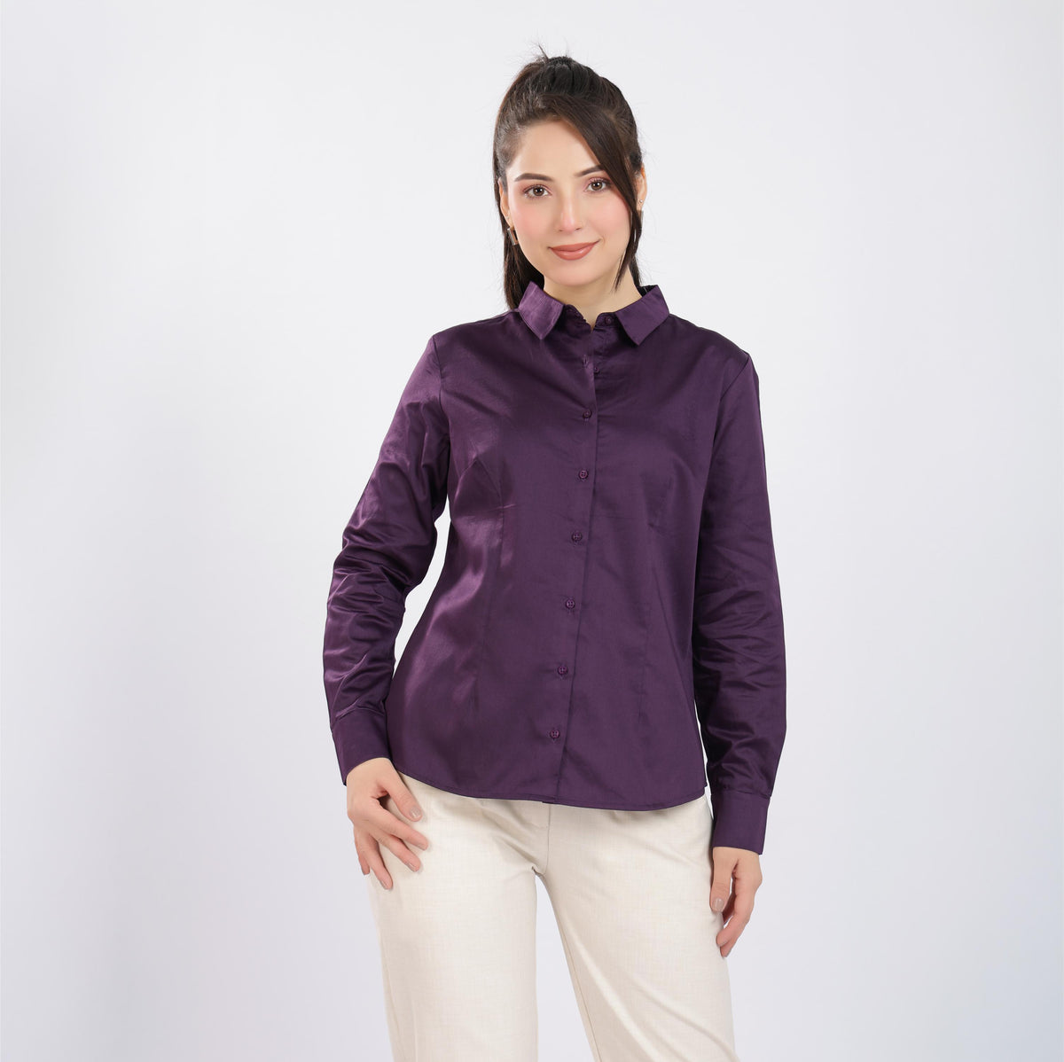 Dark purple cotton shirt