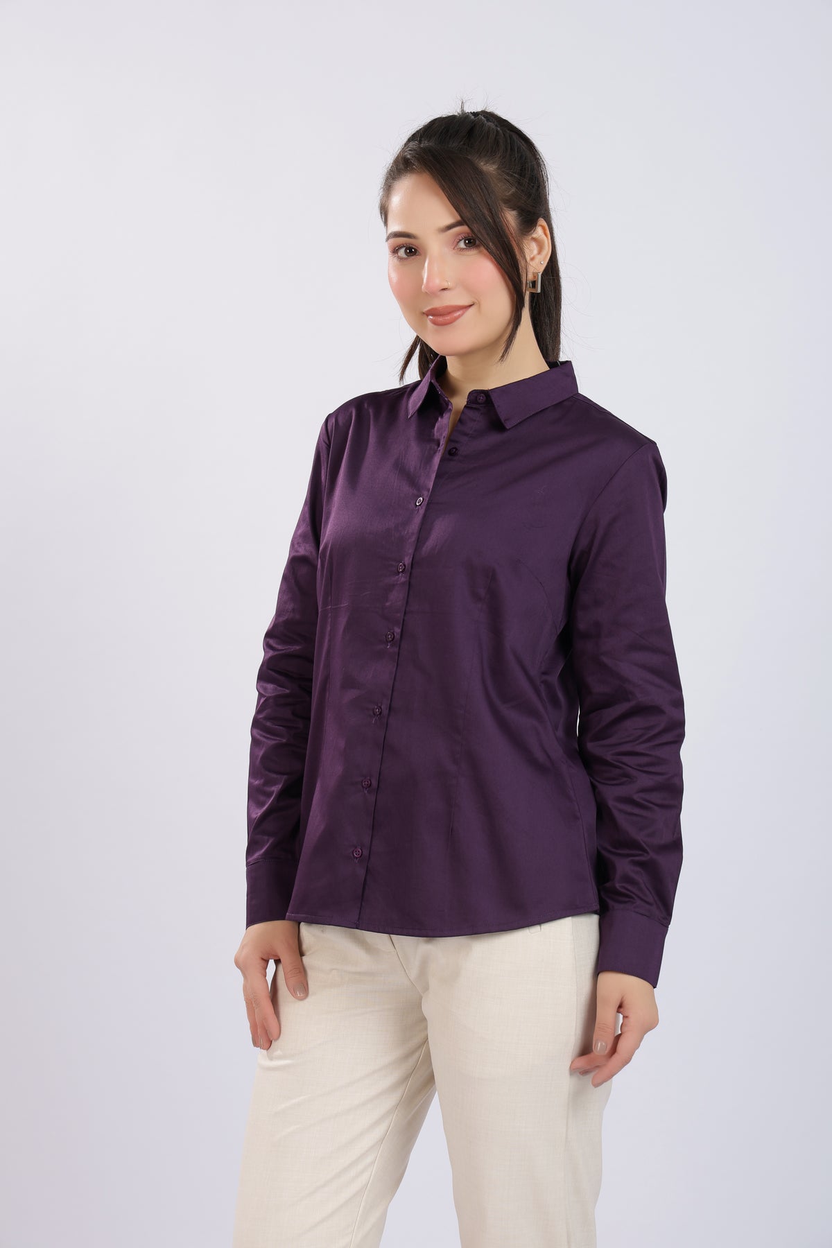 Dark purple cotton shirt