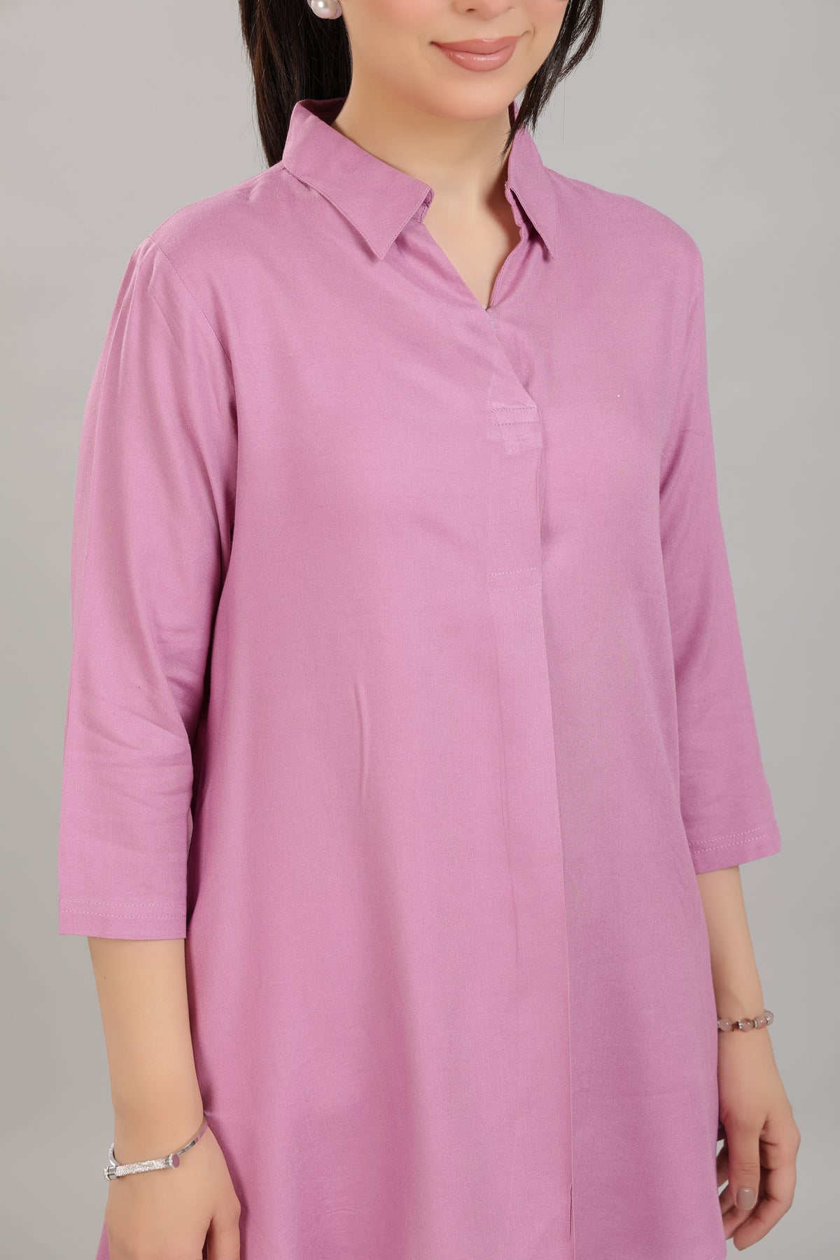 Lavender rayon flare top [ Premium 100% Rayon, Liva Certified ]