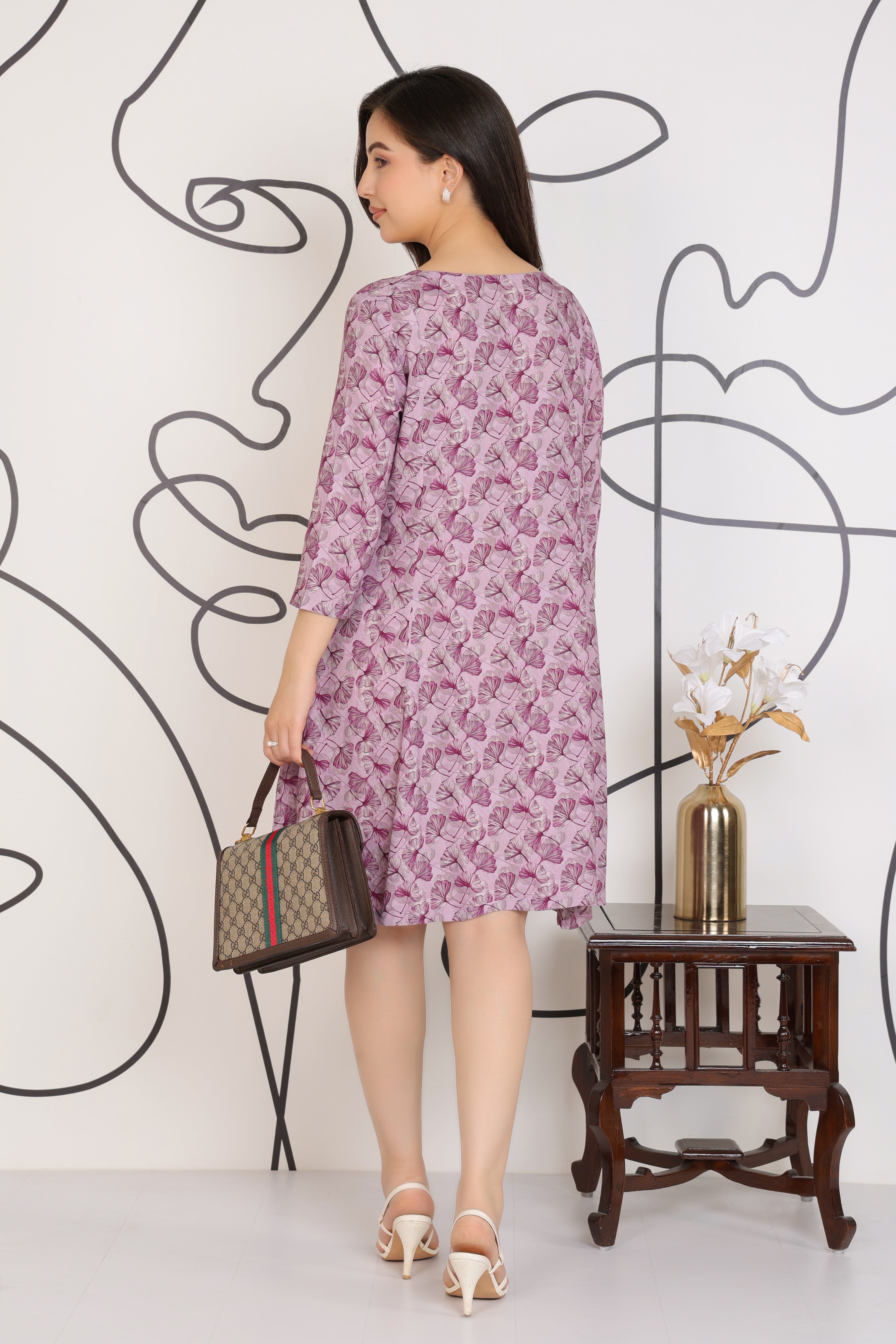Lavender Floral Bliss Dress [100% pure rayon]