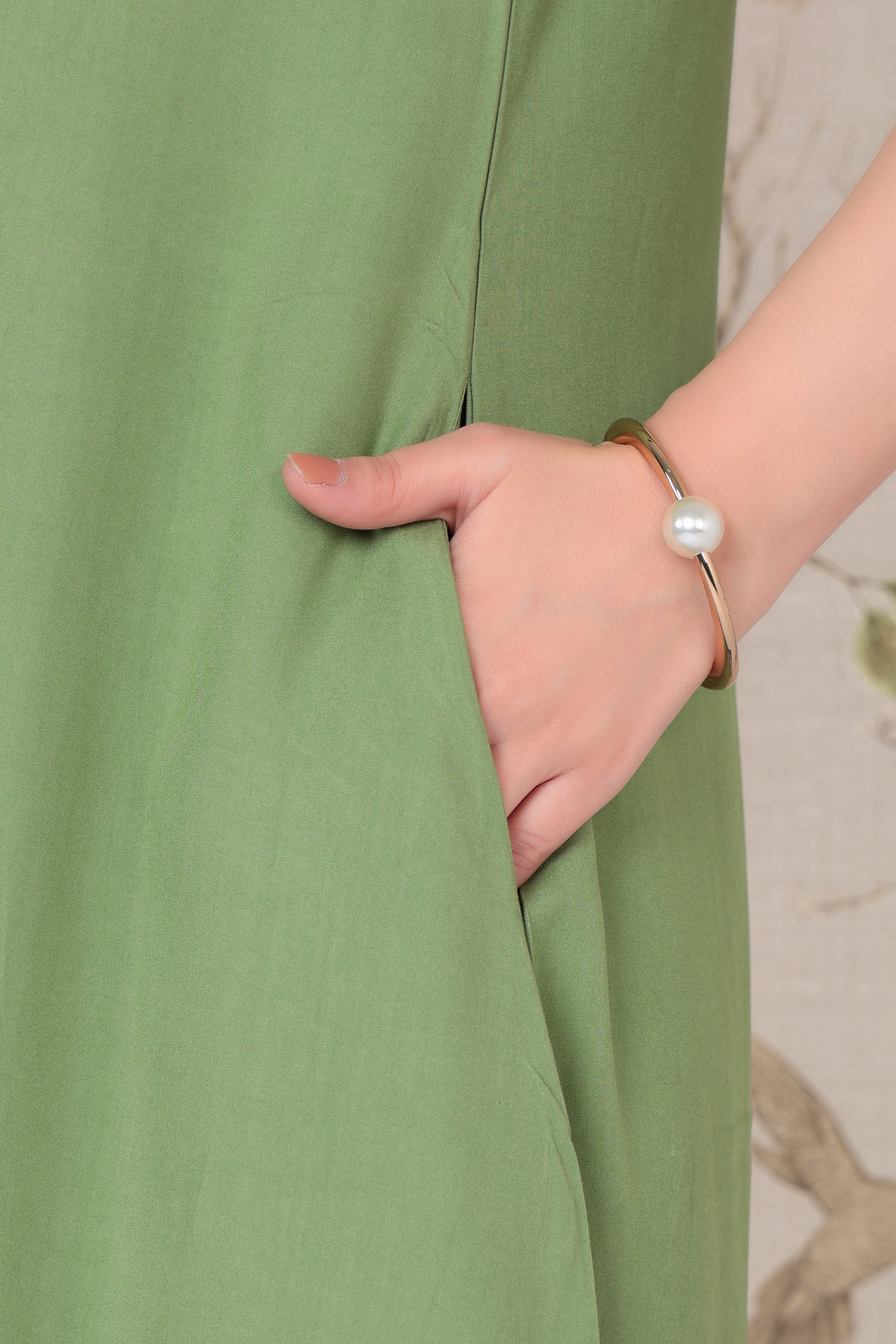 Pista rayon line dress with pocket [ Premium 100% Rayon, Liva Certified ]