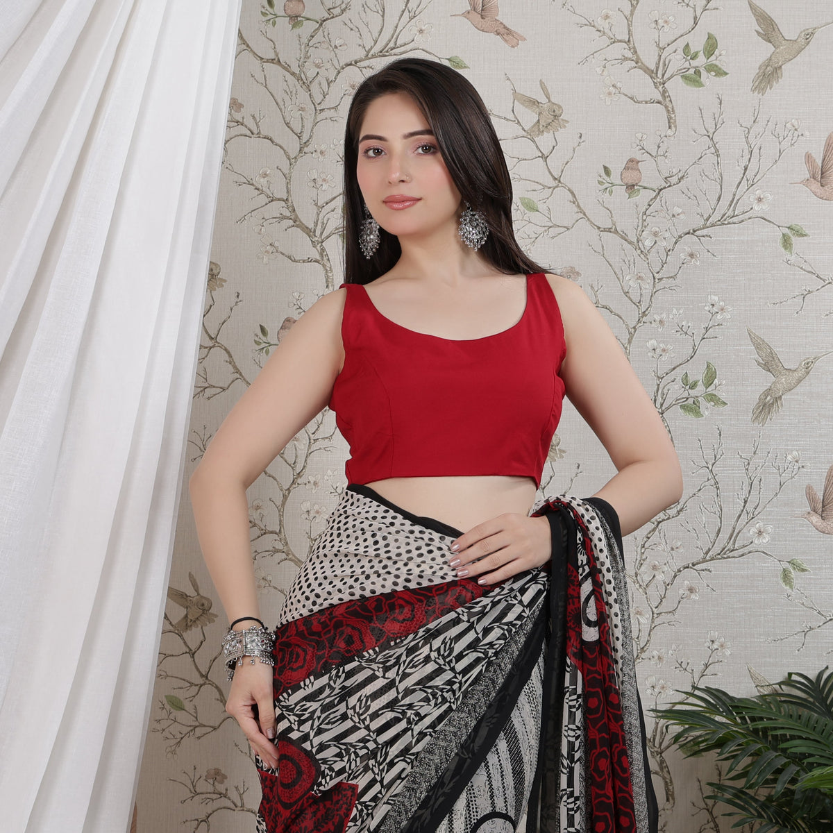 Wine rayon blouse [ Premium 100% Rayon, Liva Certified ]