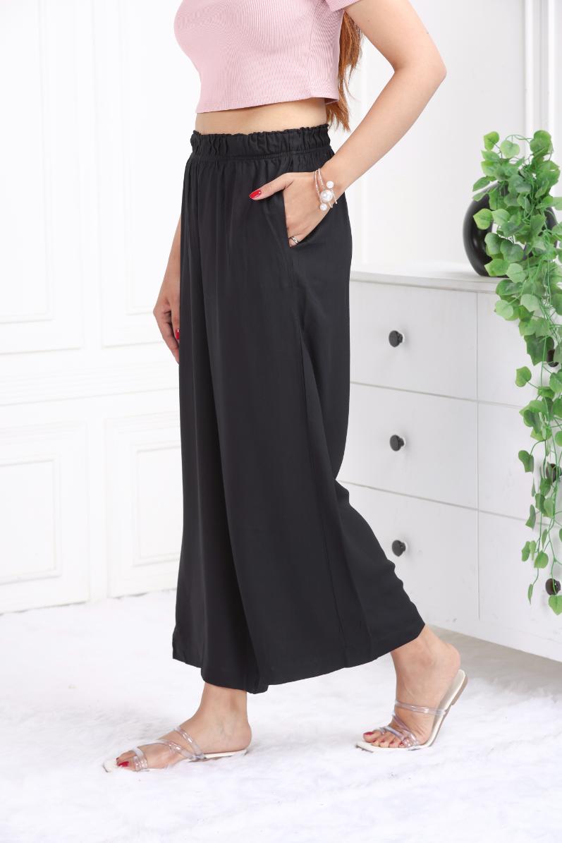 Black rayon palazzo [ 100% Rayon, Liva Certified ]