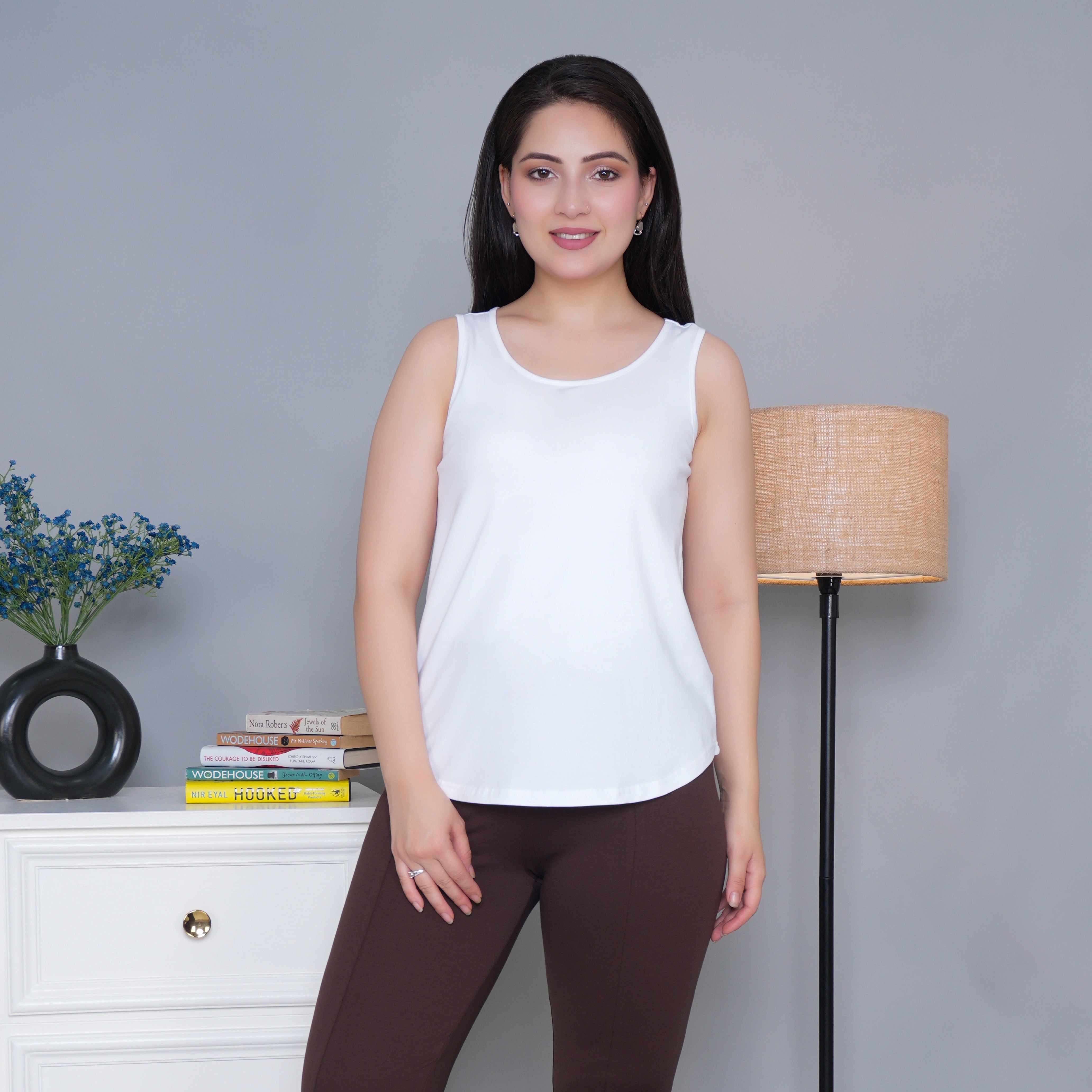 White Cotton vest [100% Cotton spandex]