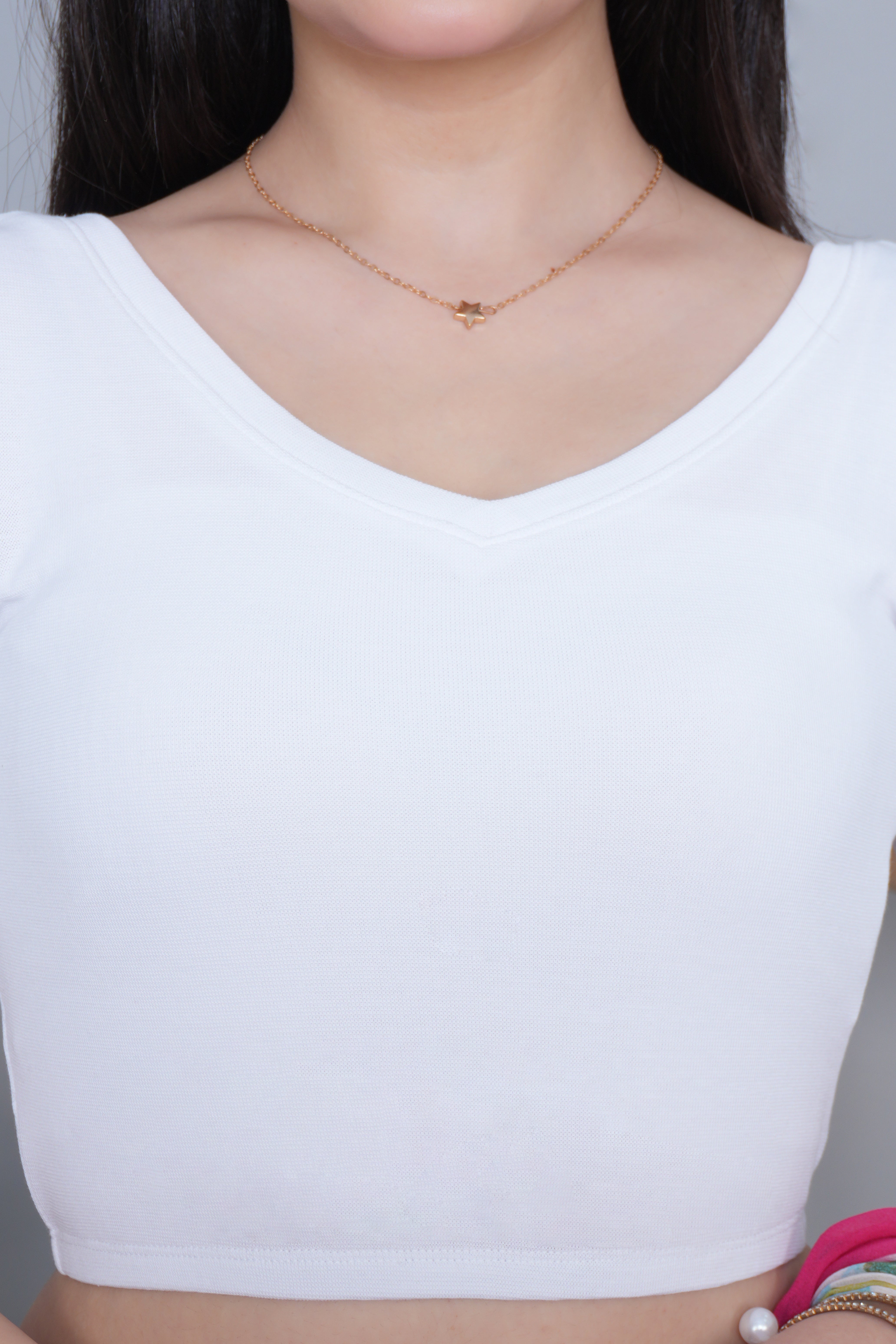 White Rib Blouse [ 100% USA HQ Cotton, 280 GSM non transparent fabric ]
