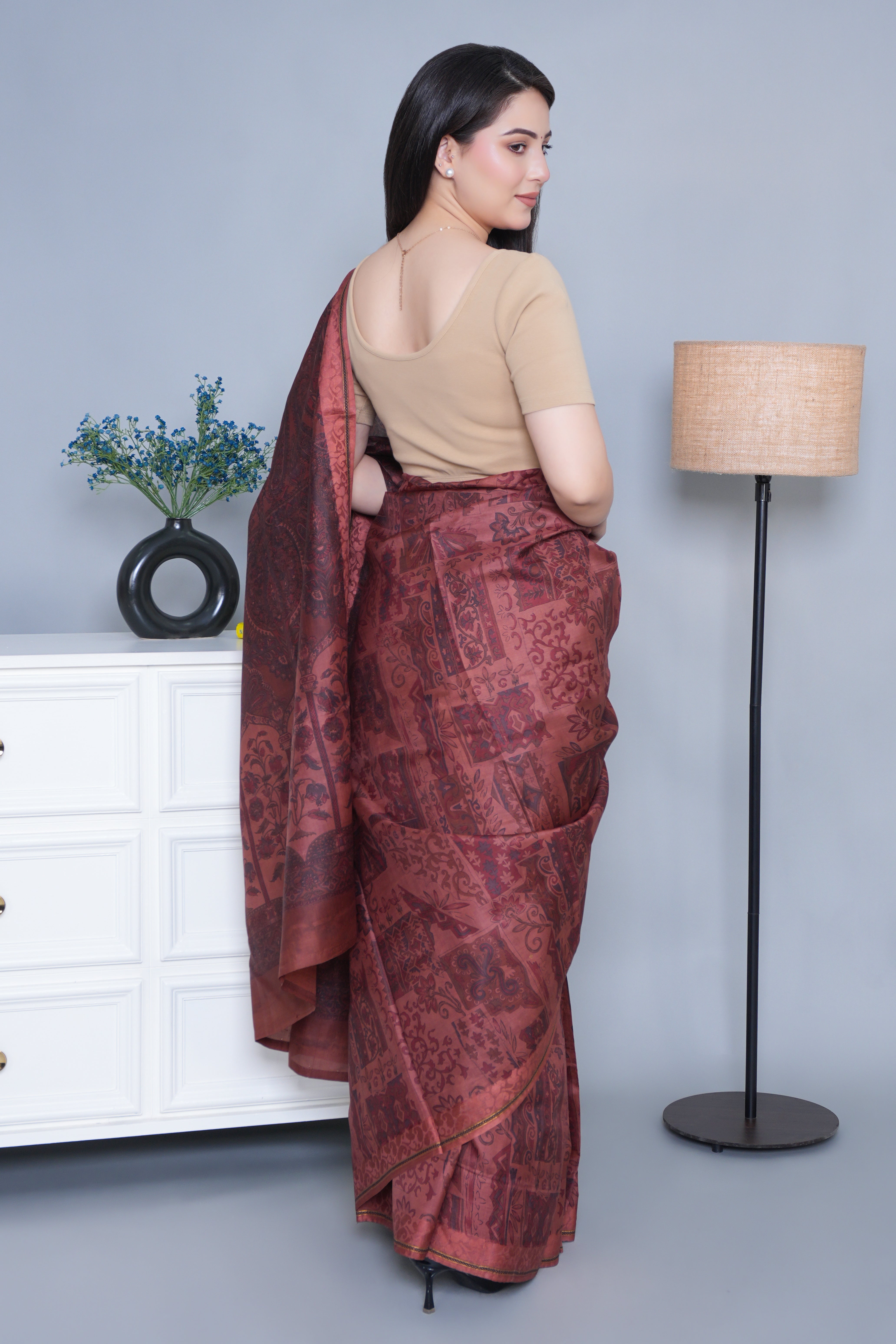 Beige Rib Blouse [ 100% USA HQ Cotton, 280 GSM non transparent fabric ]