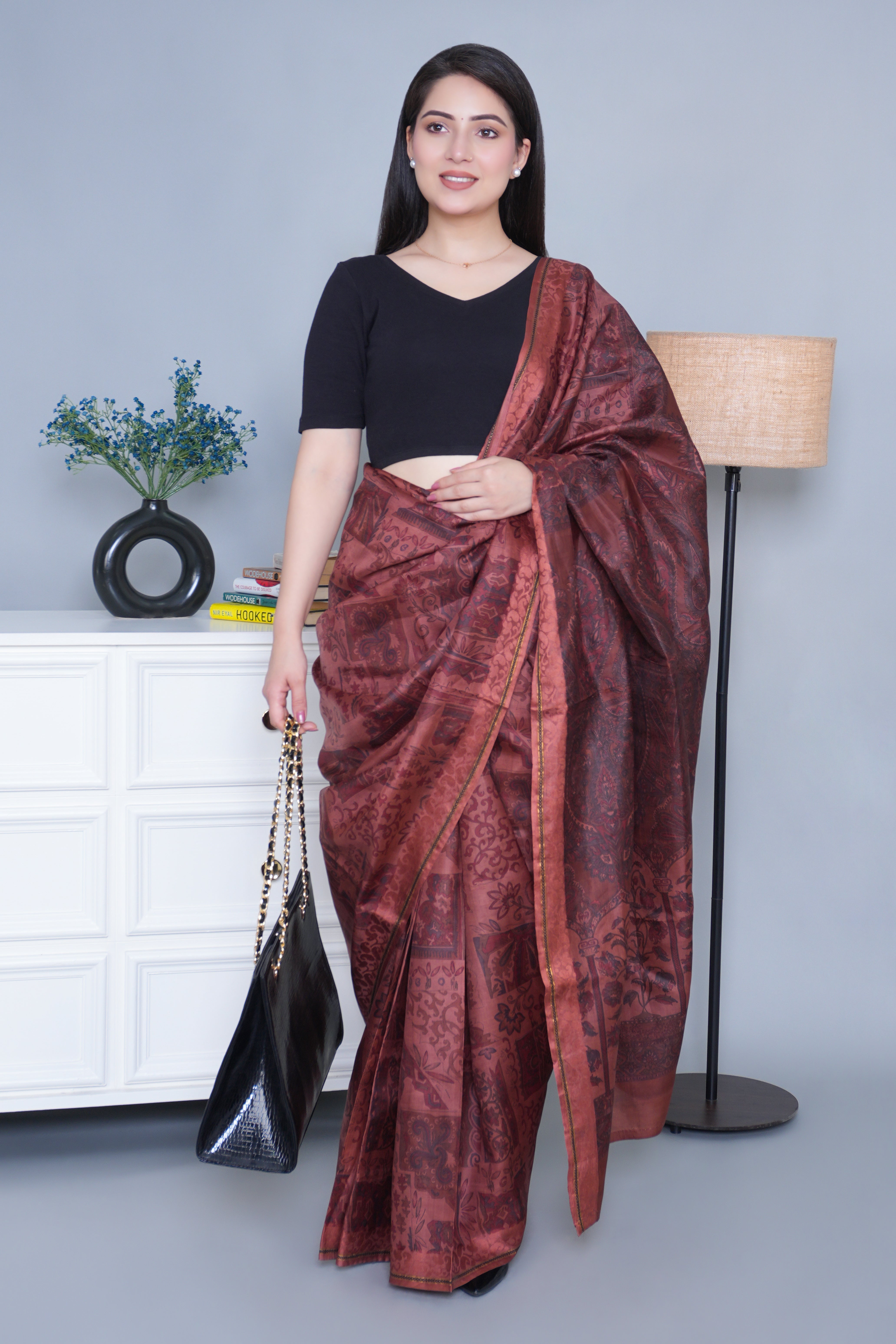 Black Rib Blouse [ 100% USA HQ Cotton, 280 GSM non transparent fabric ]