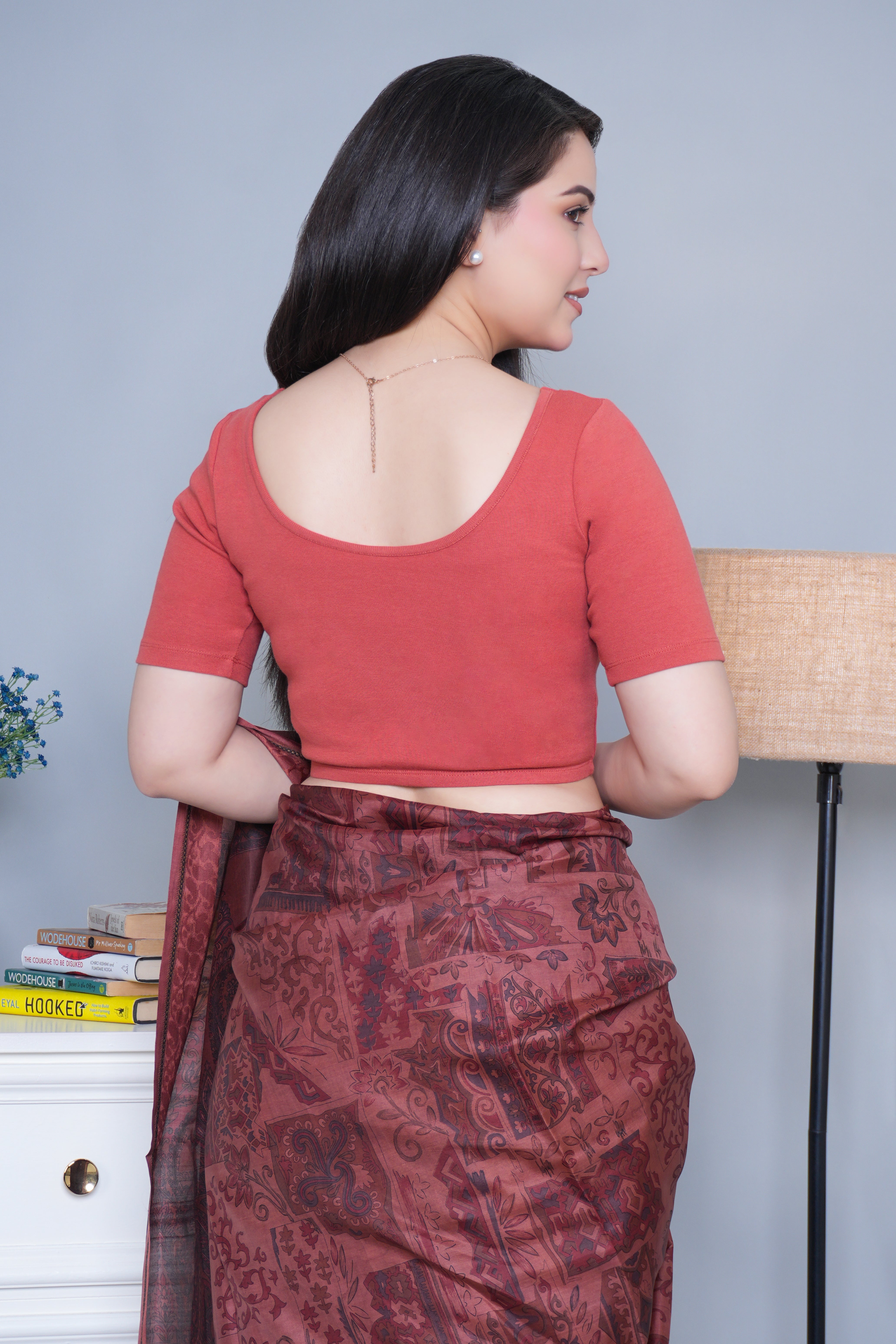 Rust Rib Blouse [ 100% USA HQ Cotton, 280 GSM non transparent fabric ]
