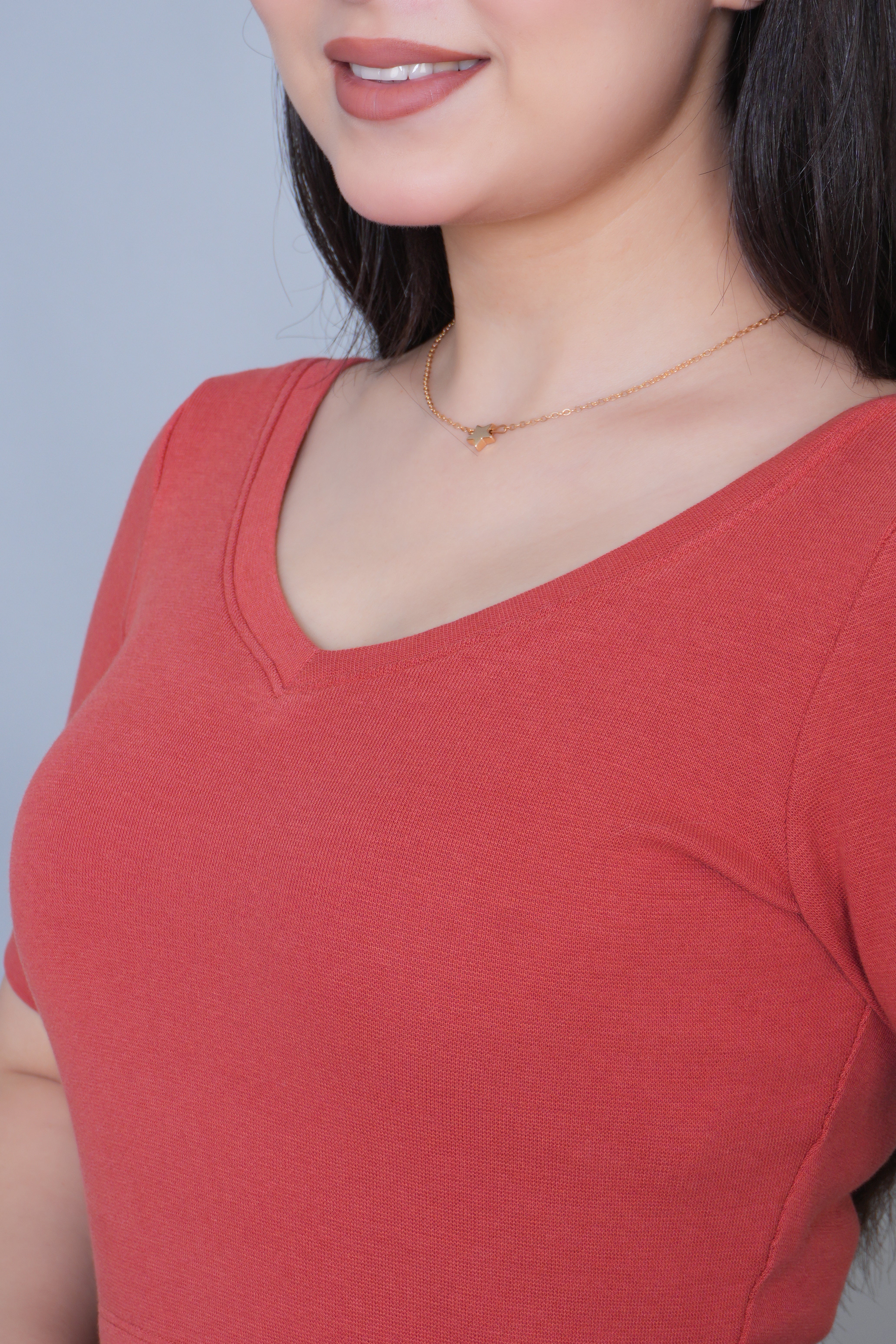 Rust Rib Blouse [ 100% USA HQ Cotton, 280 GSM non transparent fabric ]