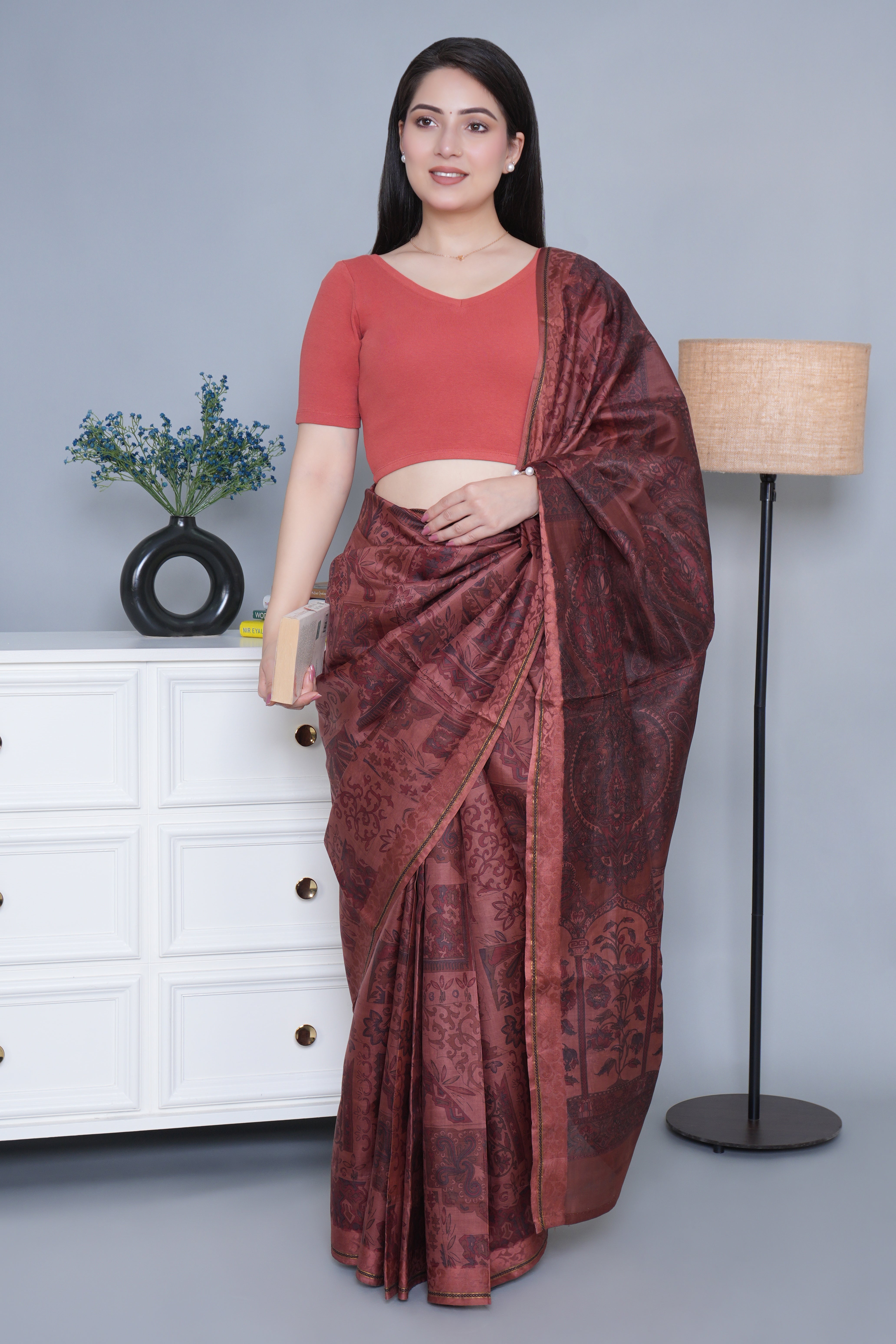Rust Rib Blouse [ 100% USA HQ Cotton, 280 GSM non transparent fabric ]