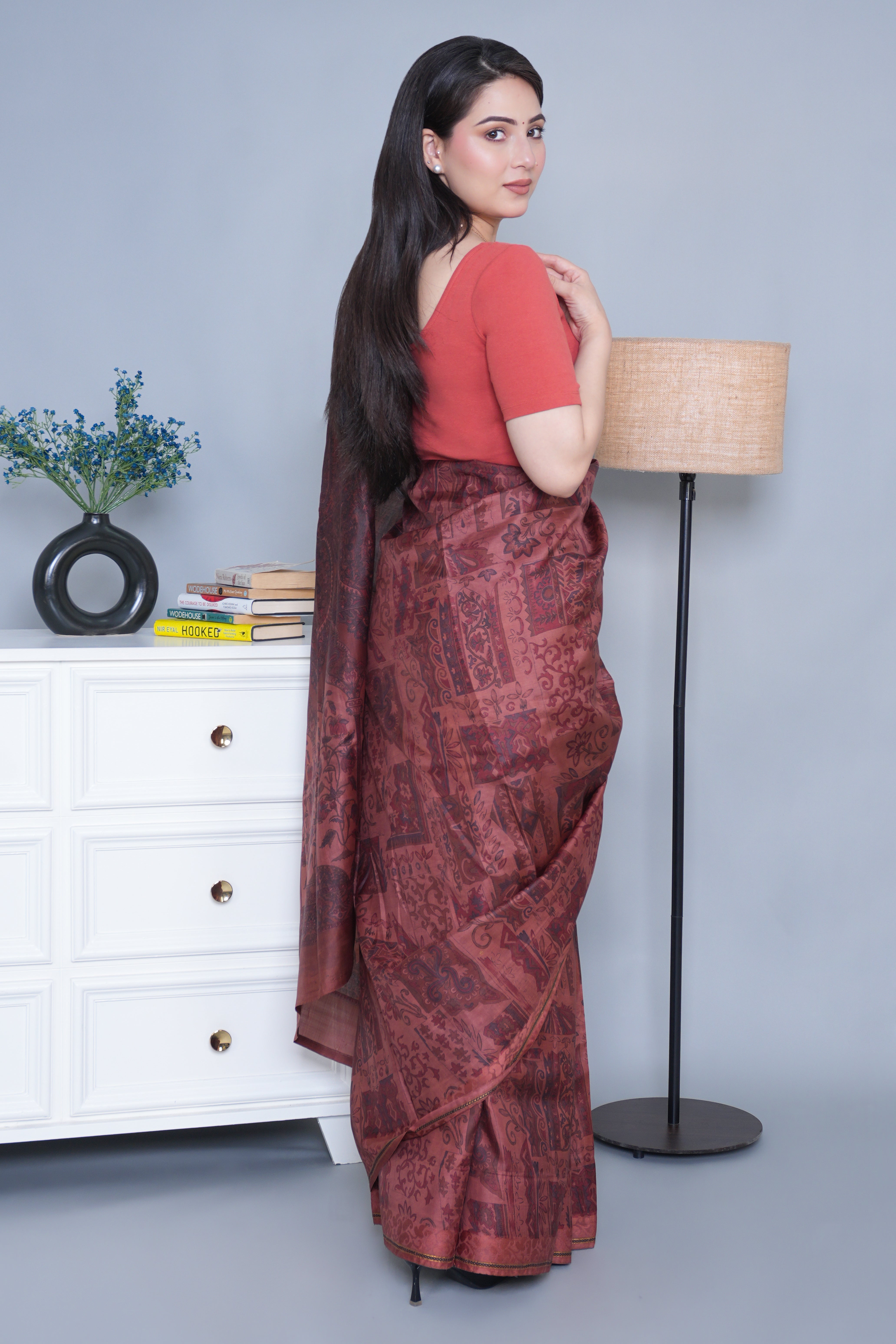 Rust Rib Blouse [ 100% USA HQ Cotton, 280 GSM non transparent fabric ]