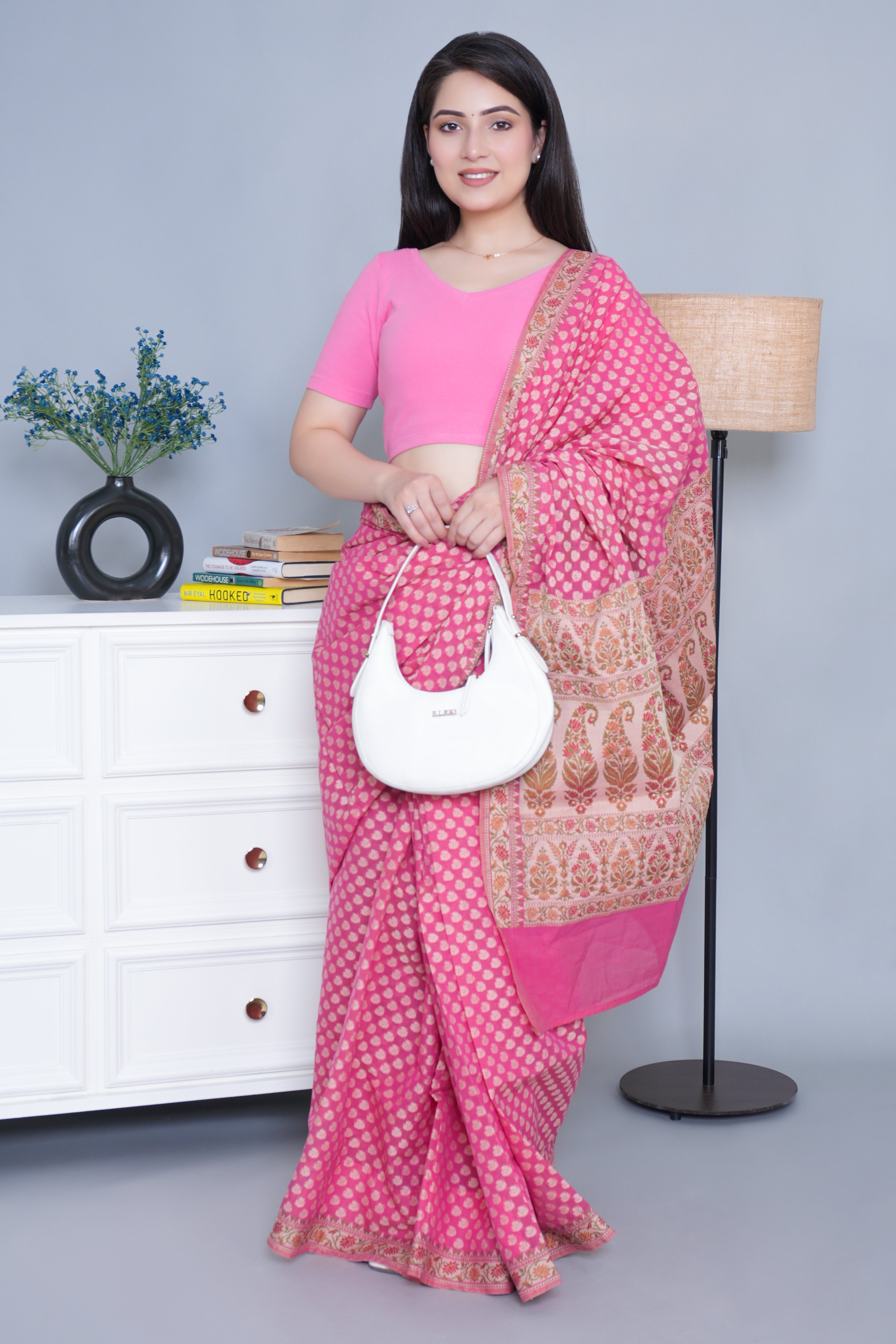 Bubblegum Pink Rib Blouse [ 100% USA HQ Cotton, 280 GSM non transparent fabric ]