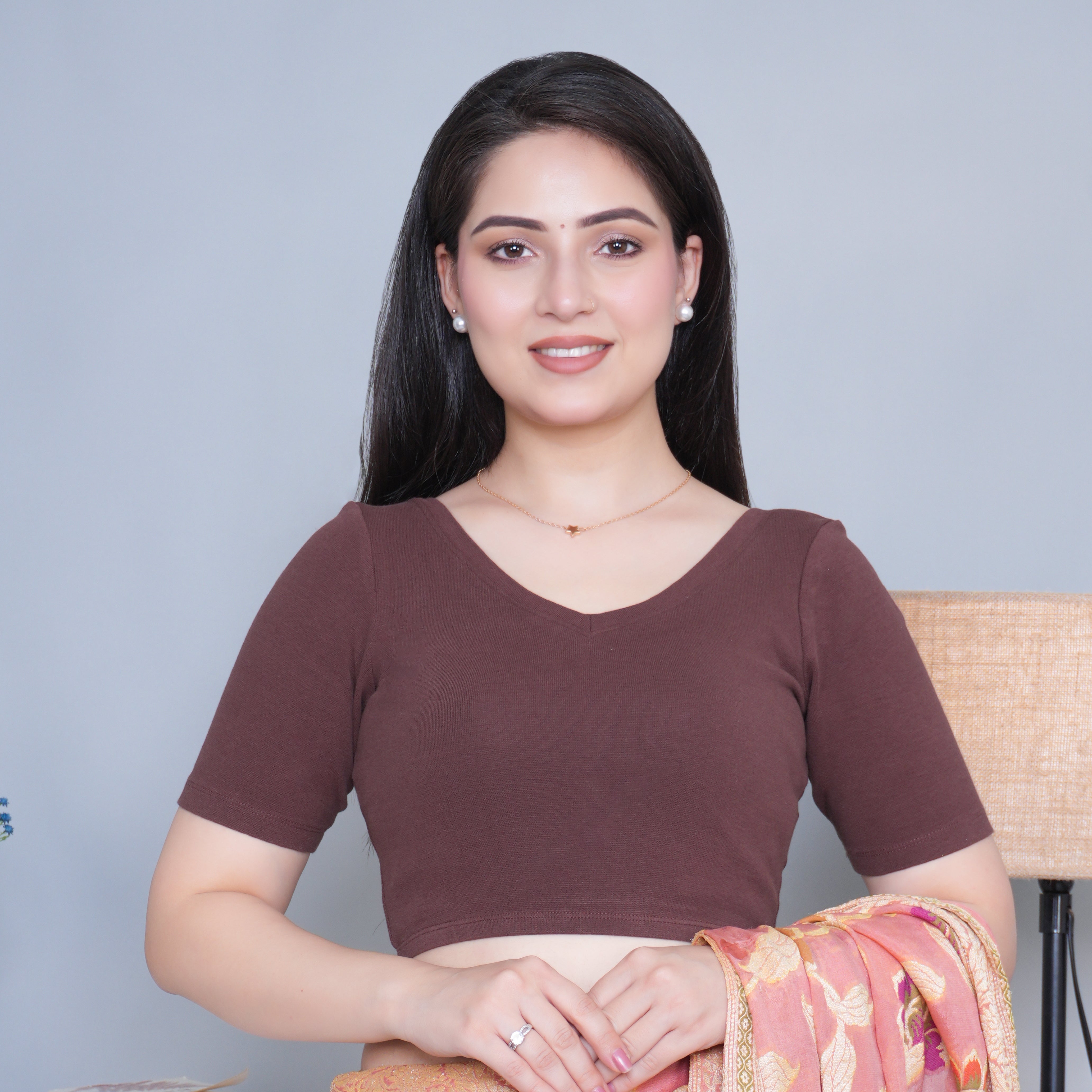Coffe Rib Blouse [ 100% USA HQ Cotton, 280 GSM non transparent fabric ]