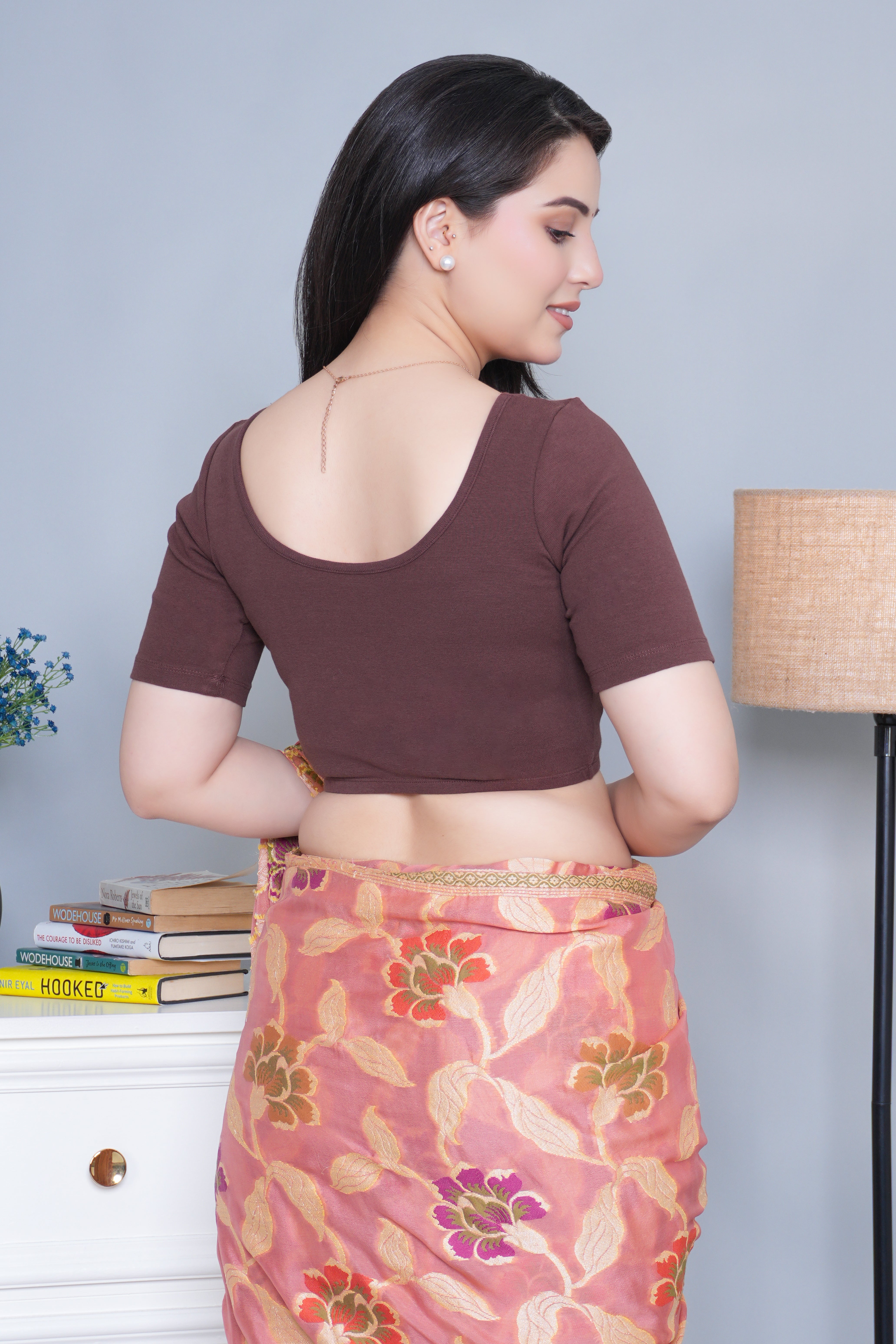 Coffe Rib Blouse [ 100% USA HQ Cotton, 280 GSM non transparent fabric ]