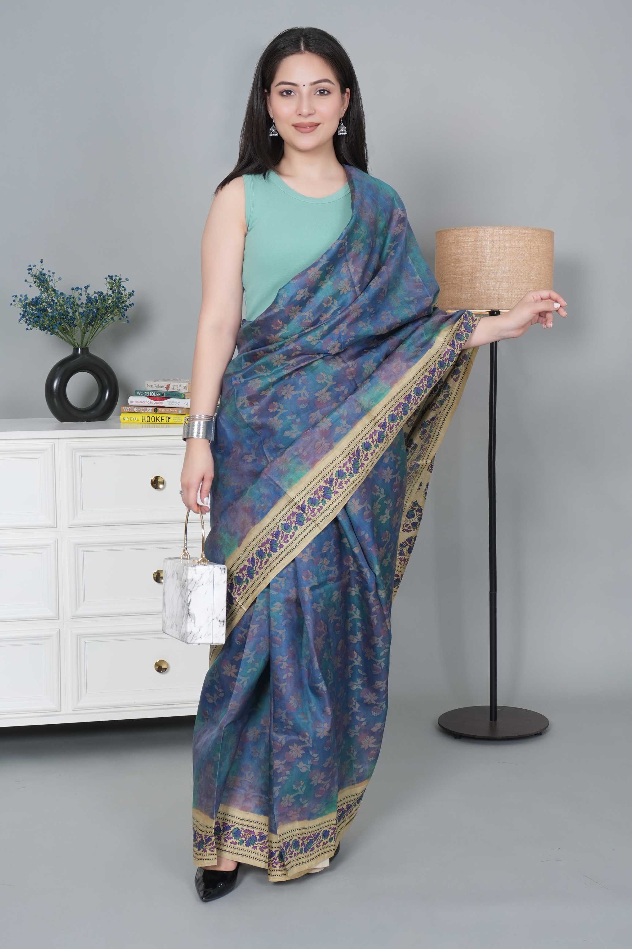 London forest Rib Crop Blouse [ 100% USA HQ Cotton, 280 GSM non transparent fabric ]