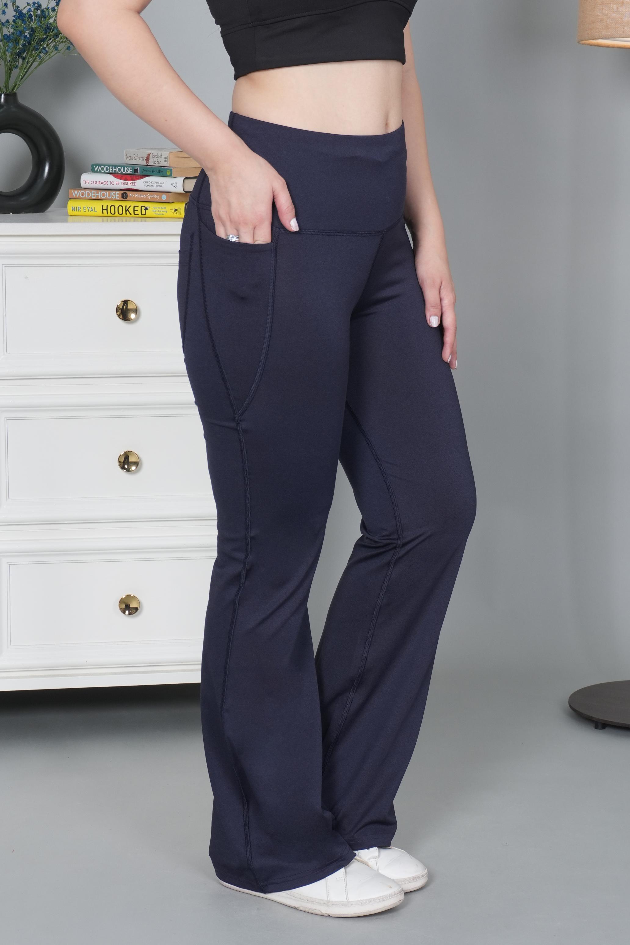 Navy melange Active Flare Pants