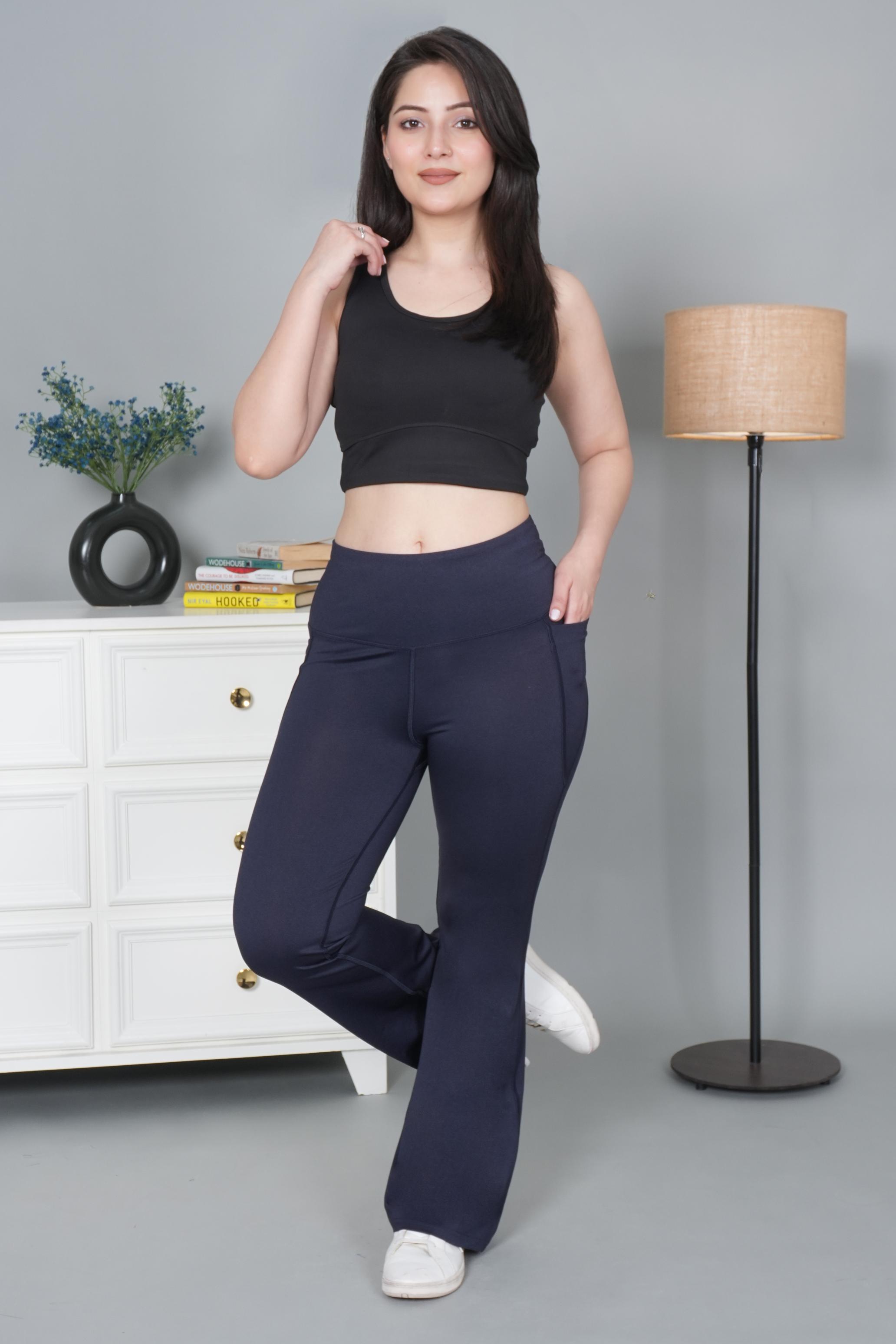 Navy melange Active Flare Pants