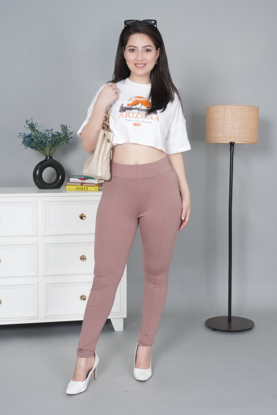 Cairo stretchable biowash USA HQ cotton jegging pant with superior elastic belt.