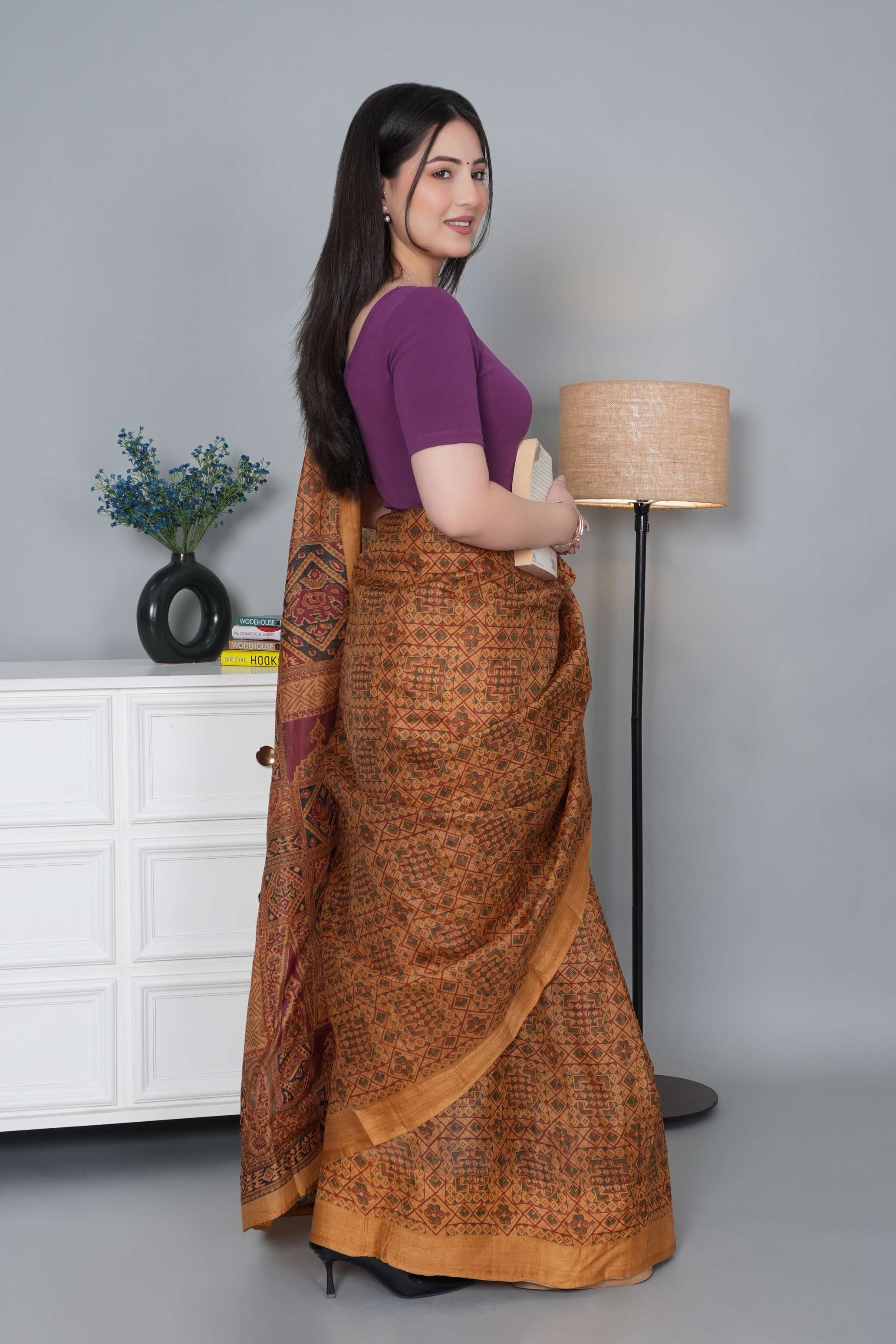 Purple Rib Blouse [ 100% USA HQ Cotton, 280 GSM non transparent fabric ]