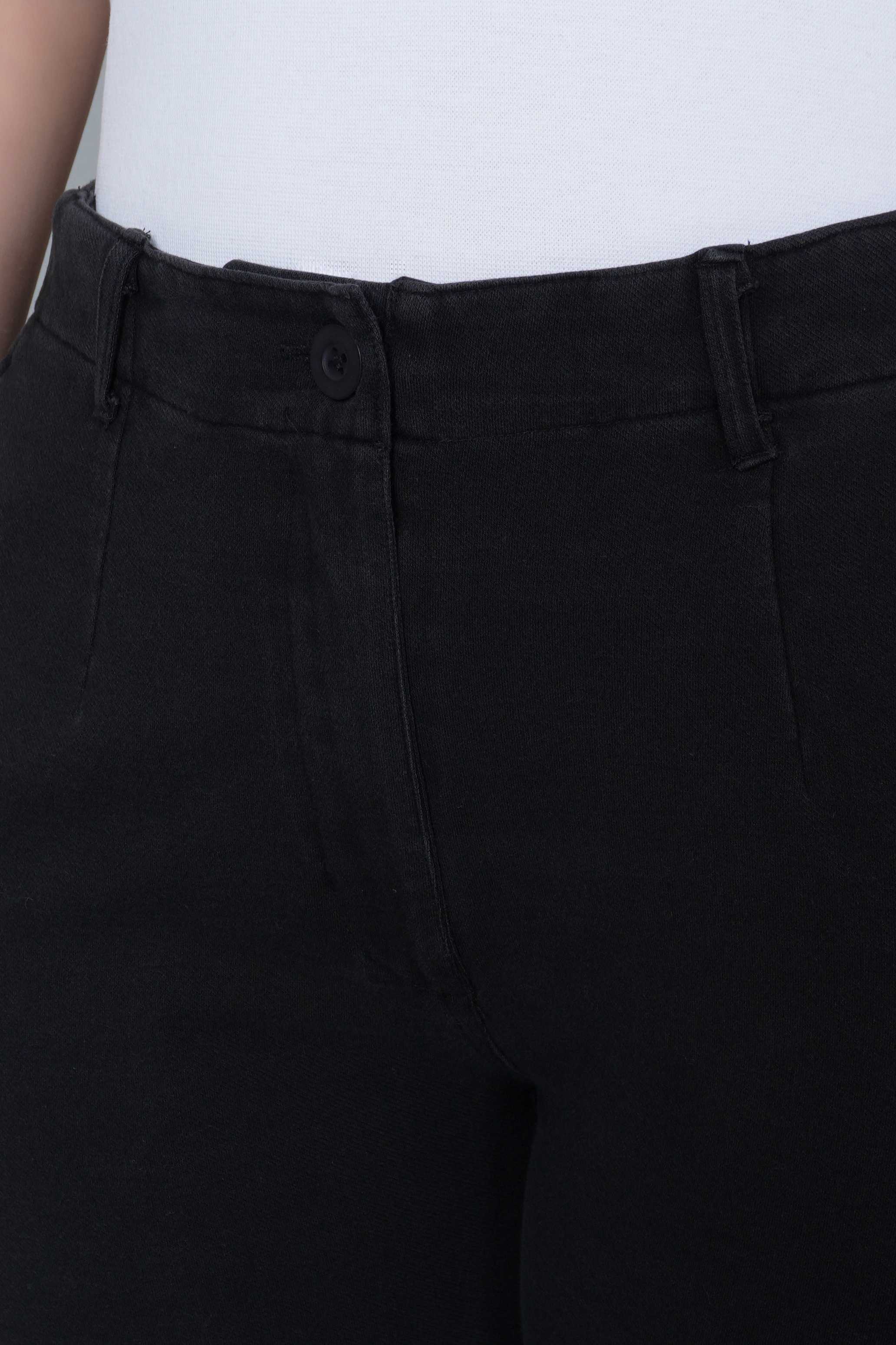 Grey denim straight pant