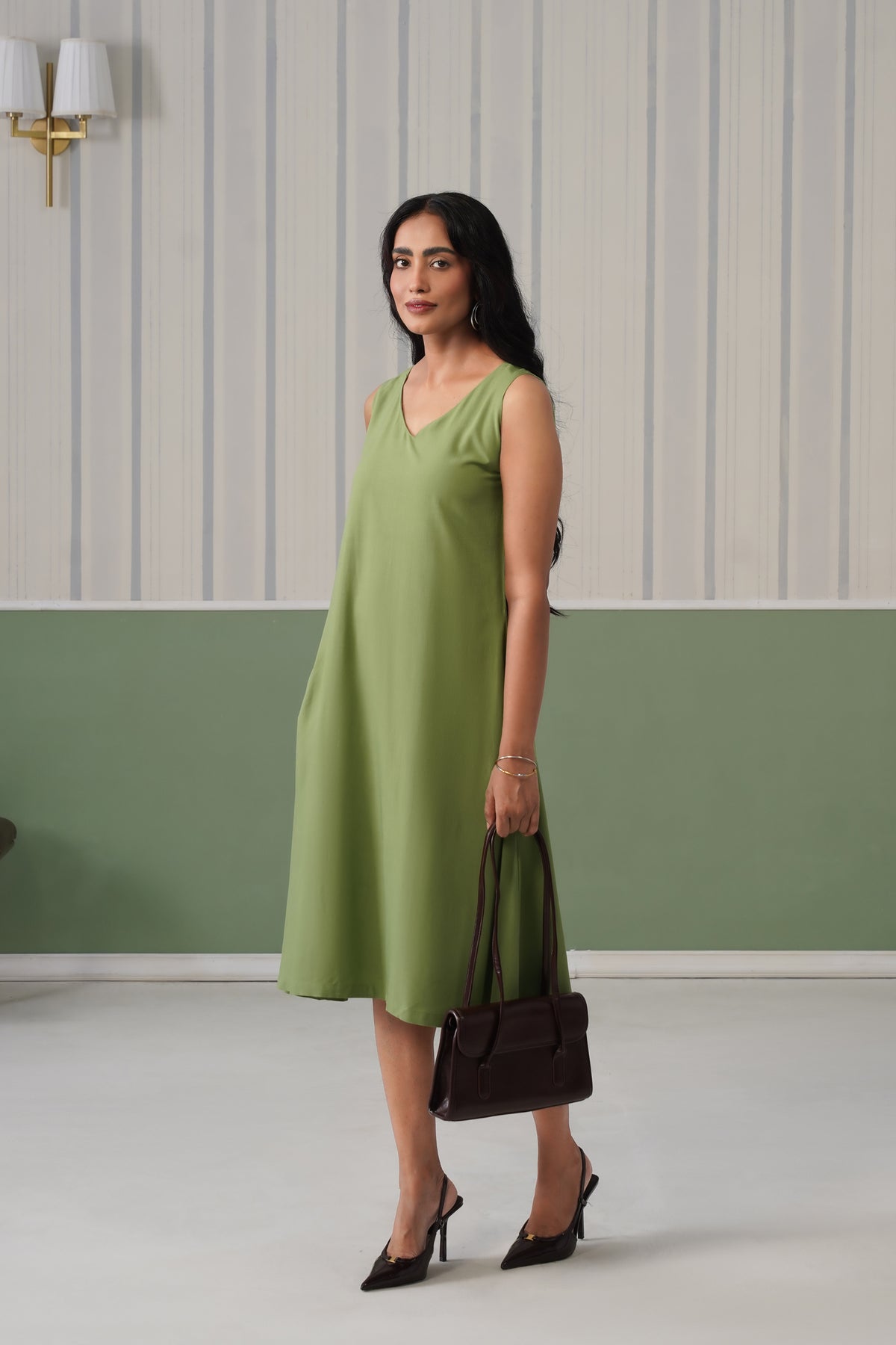 Pista rayon line dress with pocket [ Premium 100% Rayon, Liva Certified ]