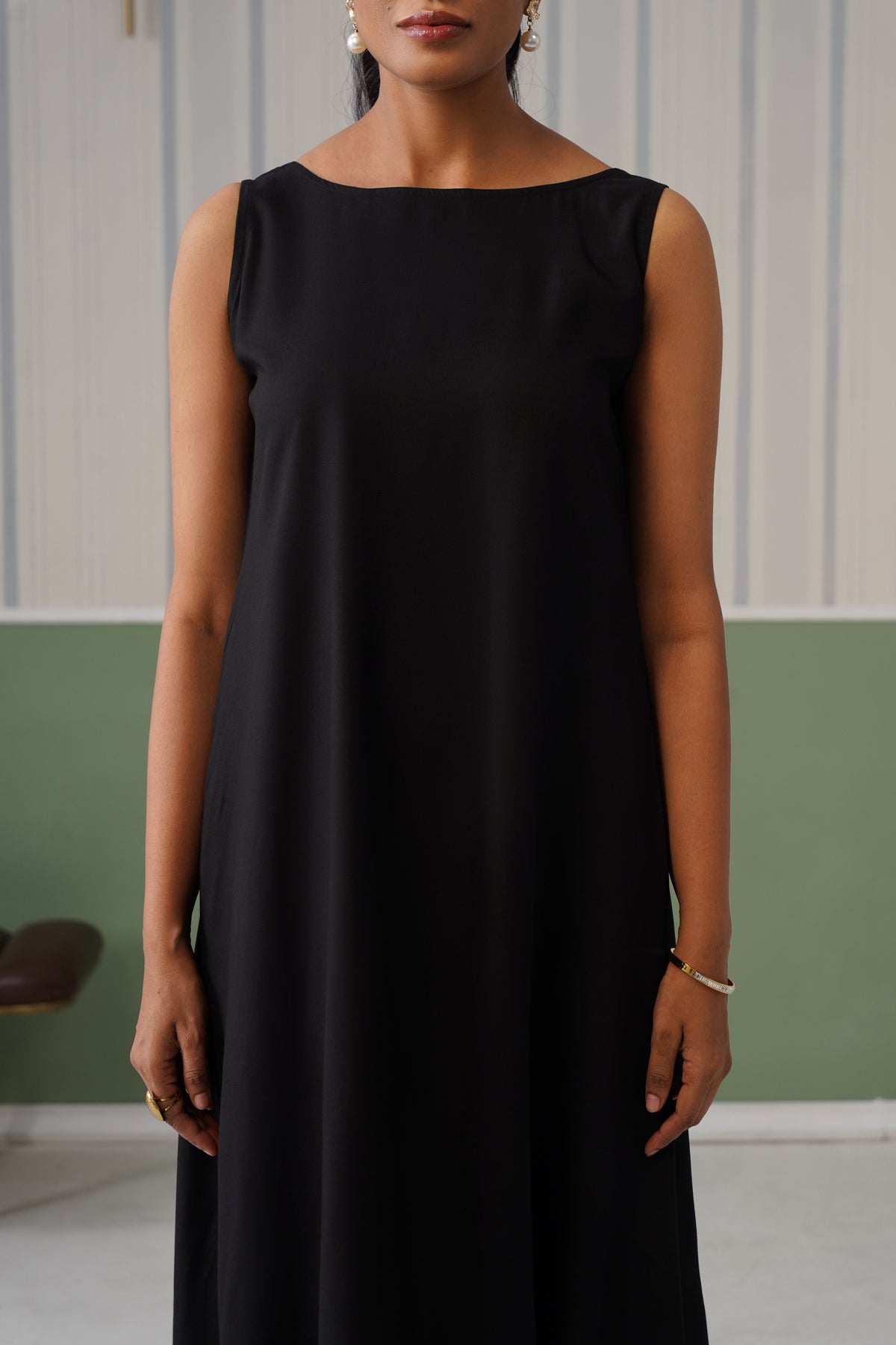 Black rayon flare dress with pocket [ Premium 100% Rayon, Liva Certified ]