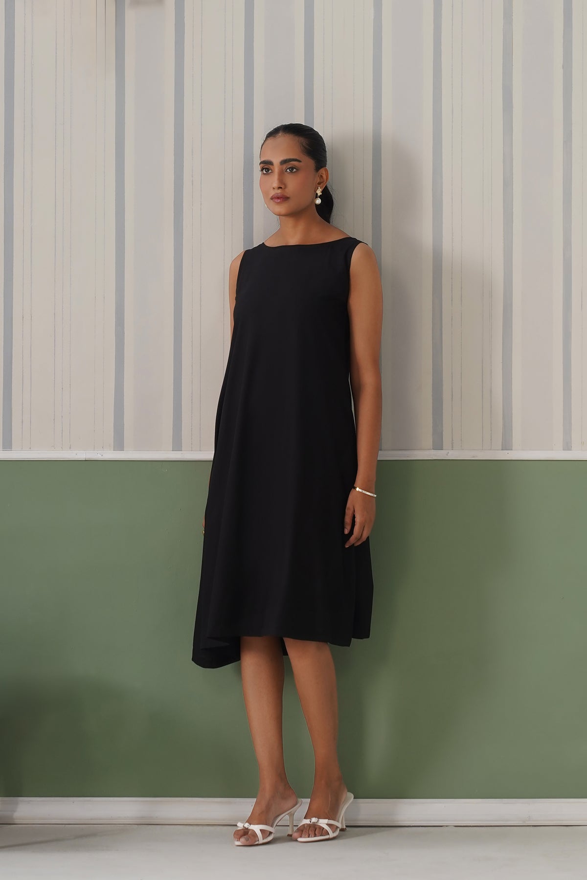 Black rayon flare dress with pocket [ Premium 100% Rayon, Liva Certified ]