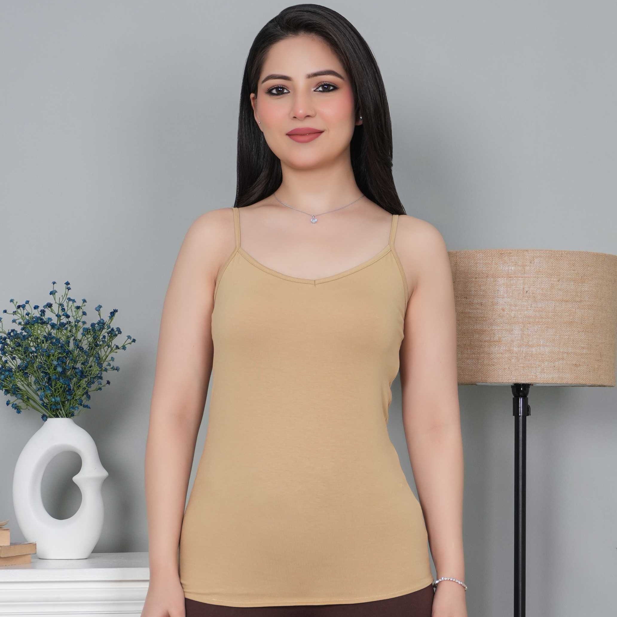 Beige Cotton Camisole [100% Cotton spandex]