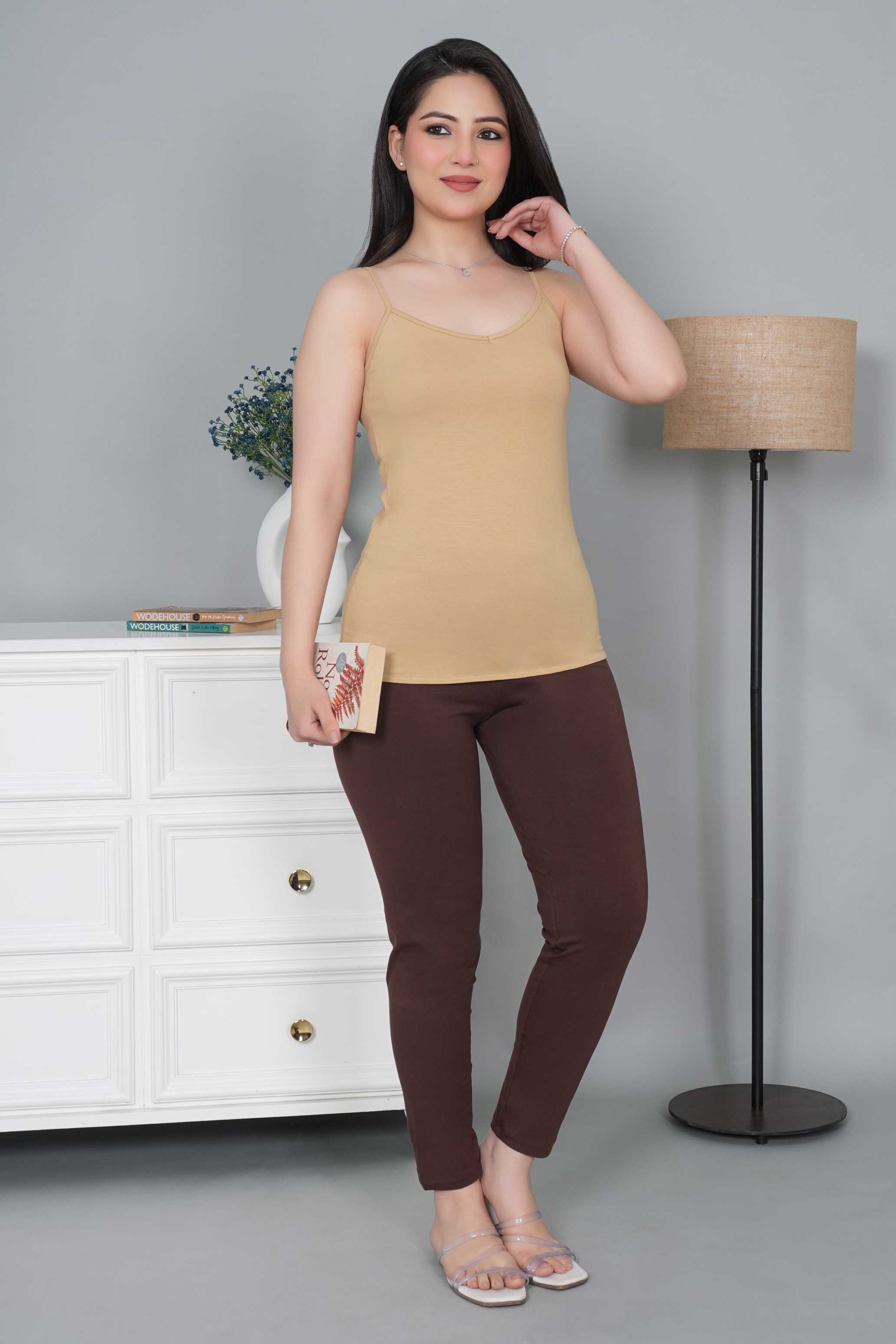 Beige Cotton Camisole [100% Cotton spandex]