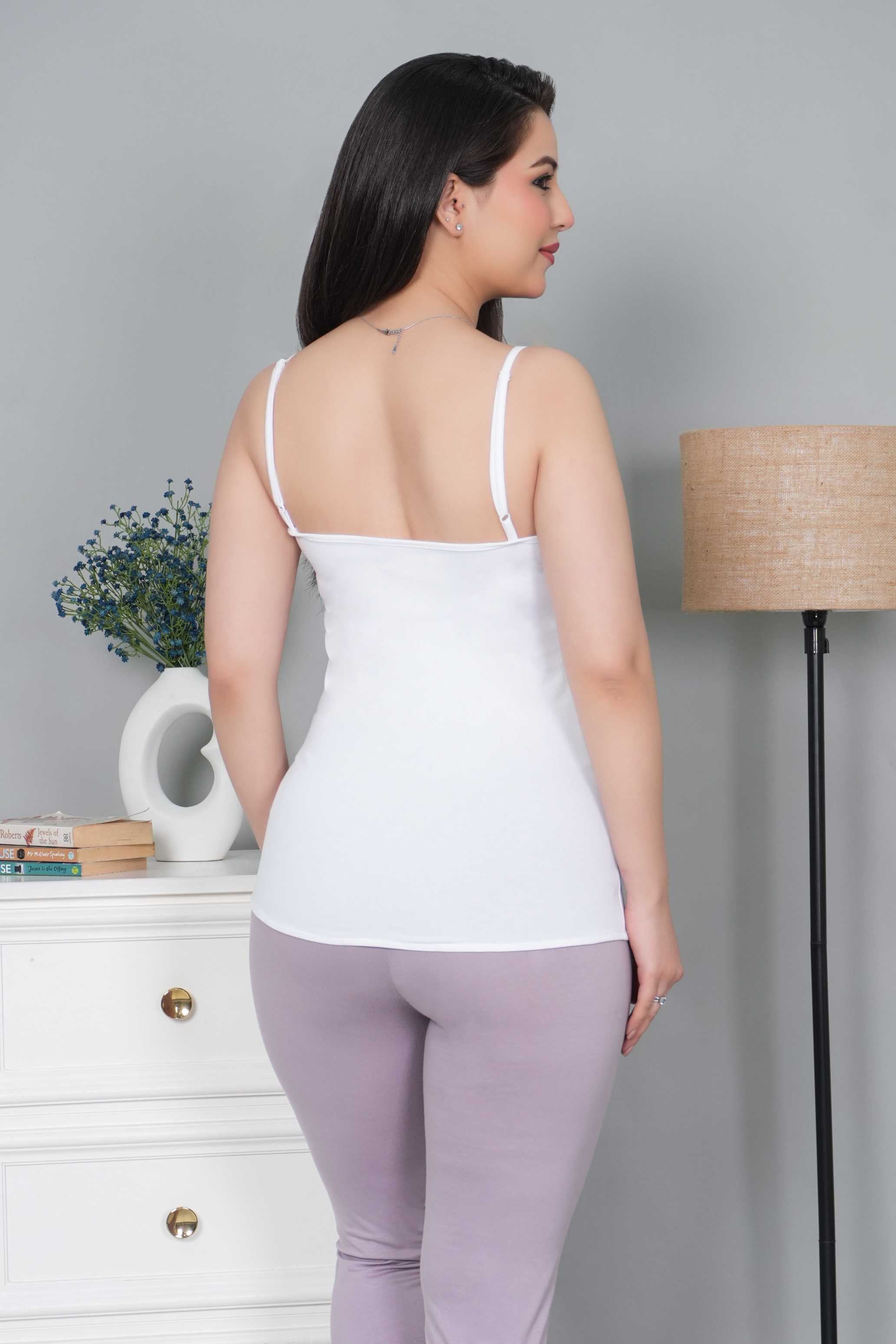 White Cotton Camisole [100% Cotton spandex]