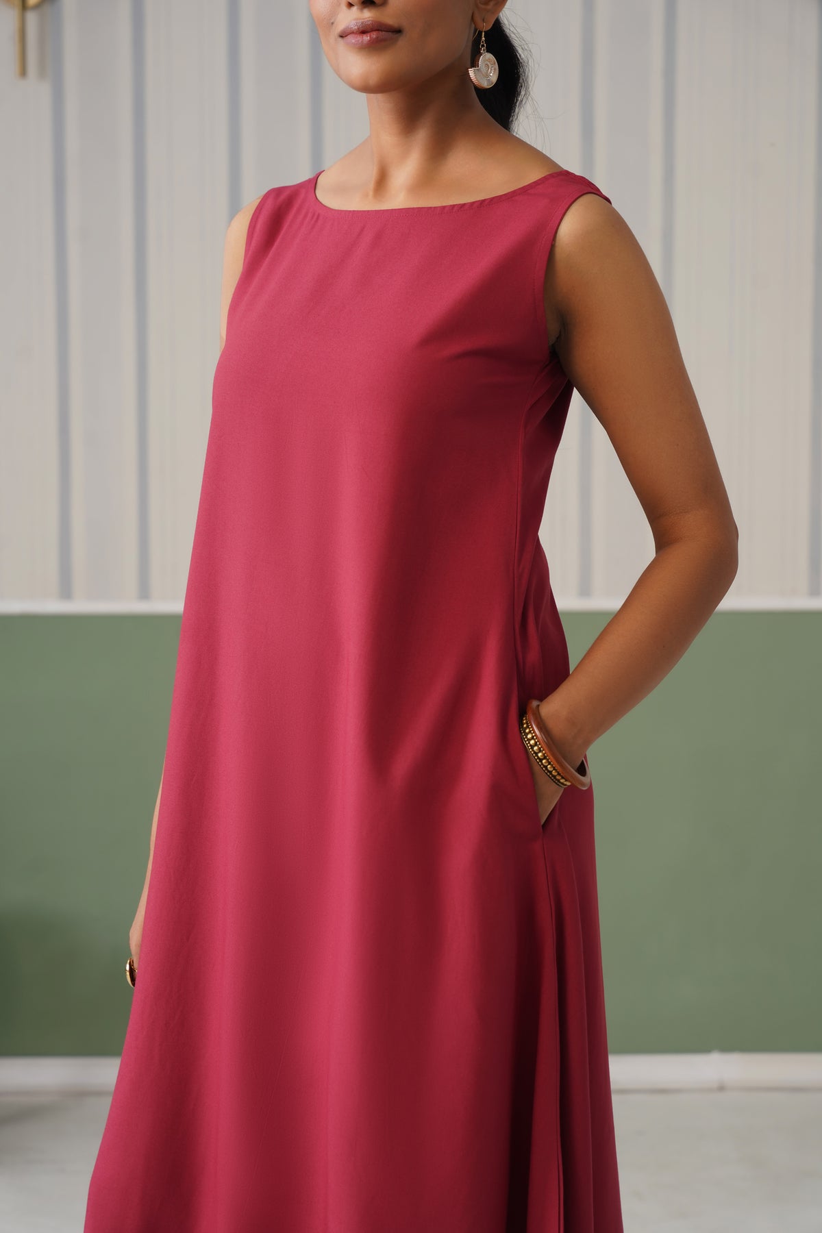 Onion rayon flare dress with pocket [ Premium 100% Rayon, Liva Certified ]