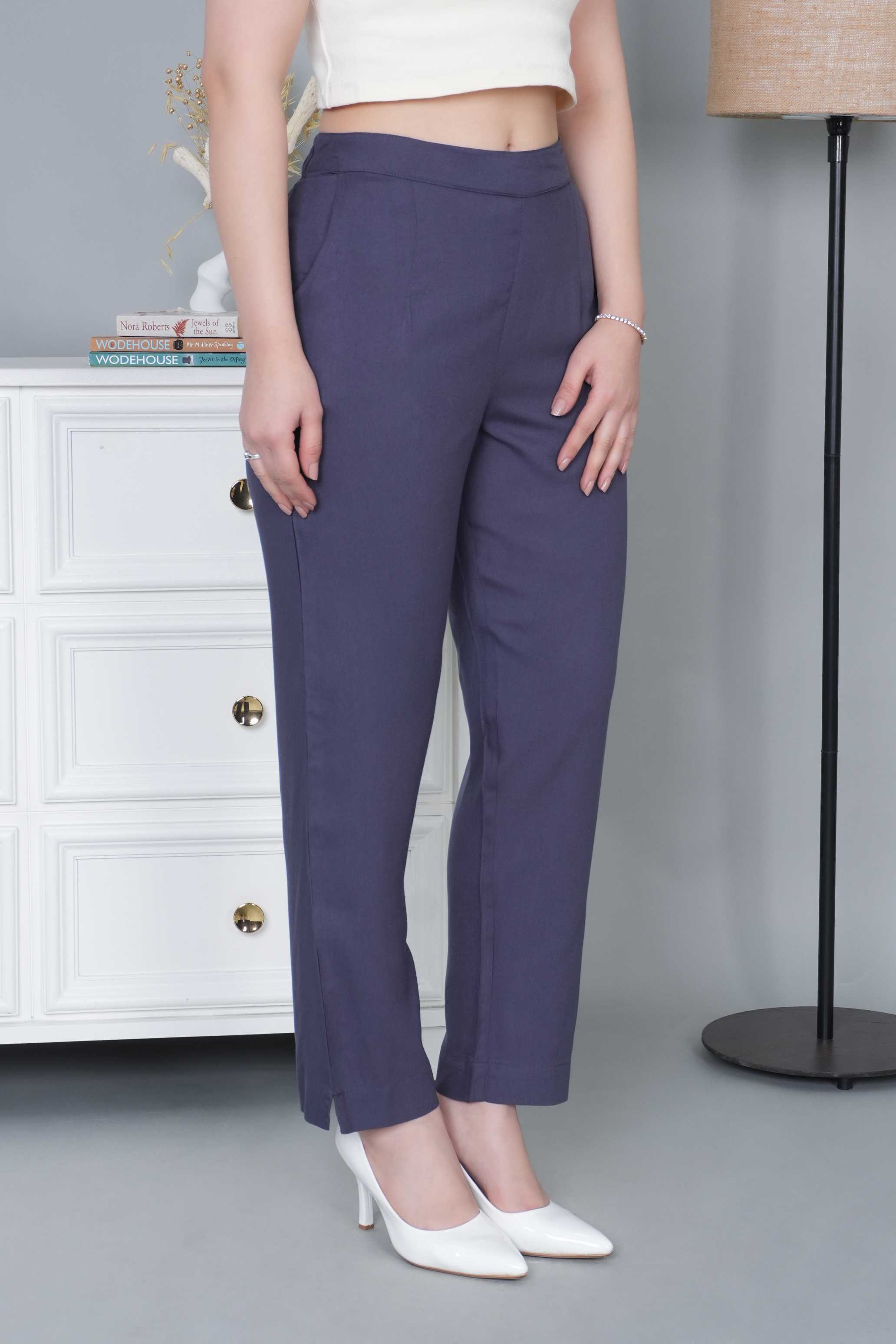 Dark grey rayon pant [ 100% Rayon, Liva Certified ]