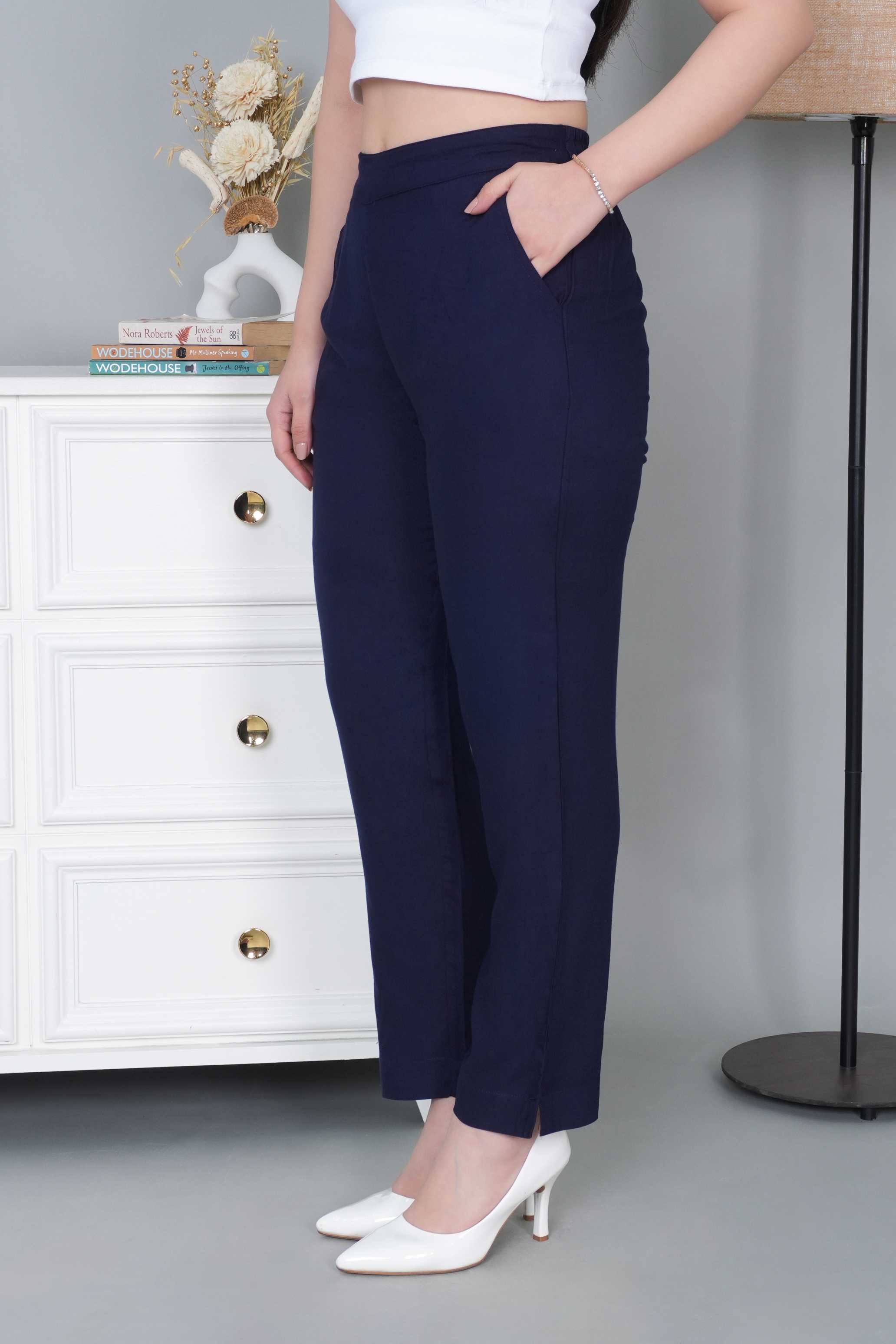 Navy rayon pant [ 100% Rayon, Liva Certified ]