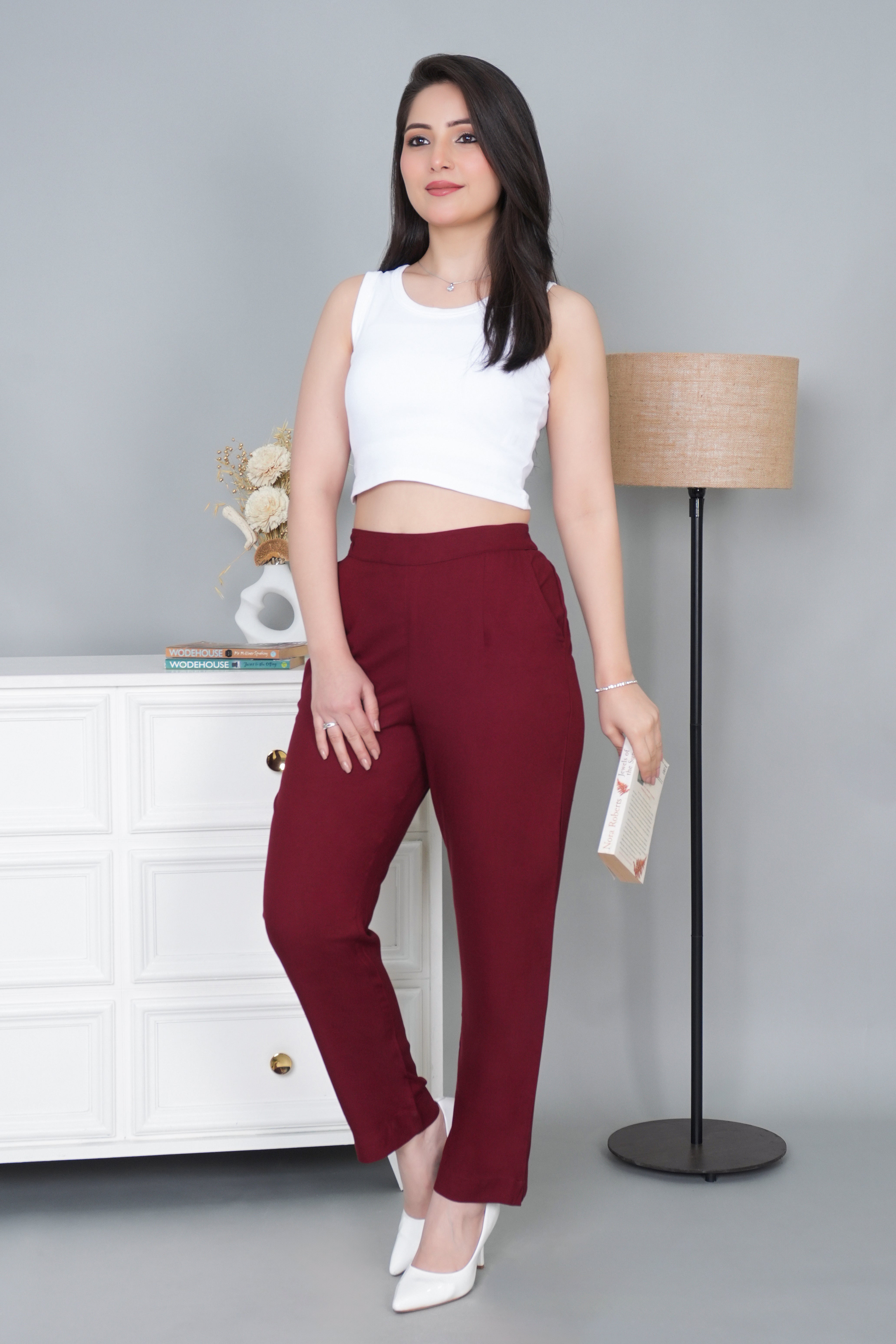 Wine rayon pant [ 100% Rayon, Liva Certified ]