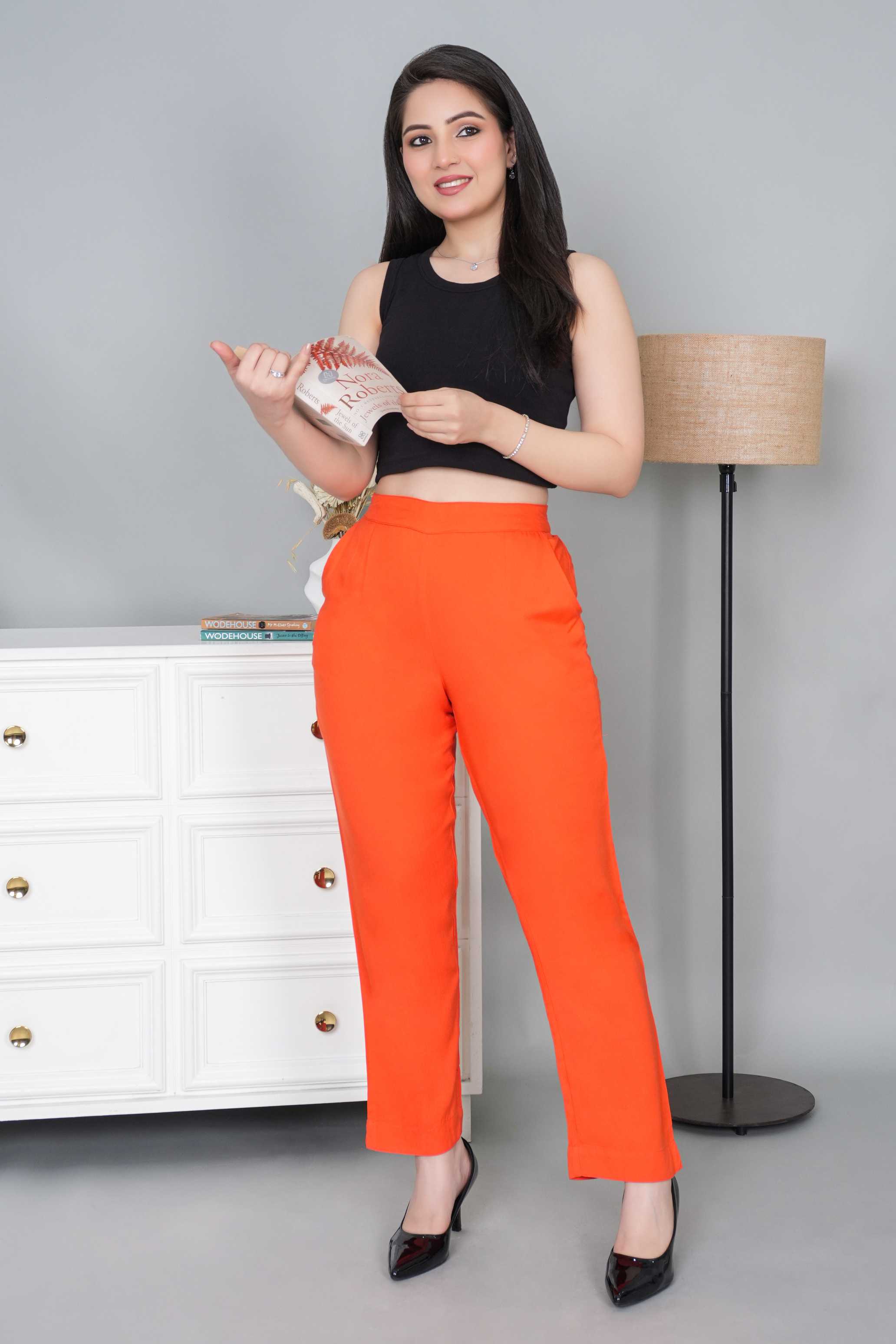 Spicy orange rayon pant [ 100% Rayon, Liva Certified ]