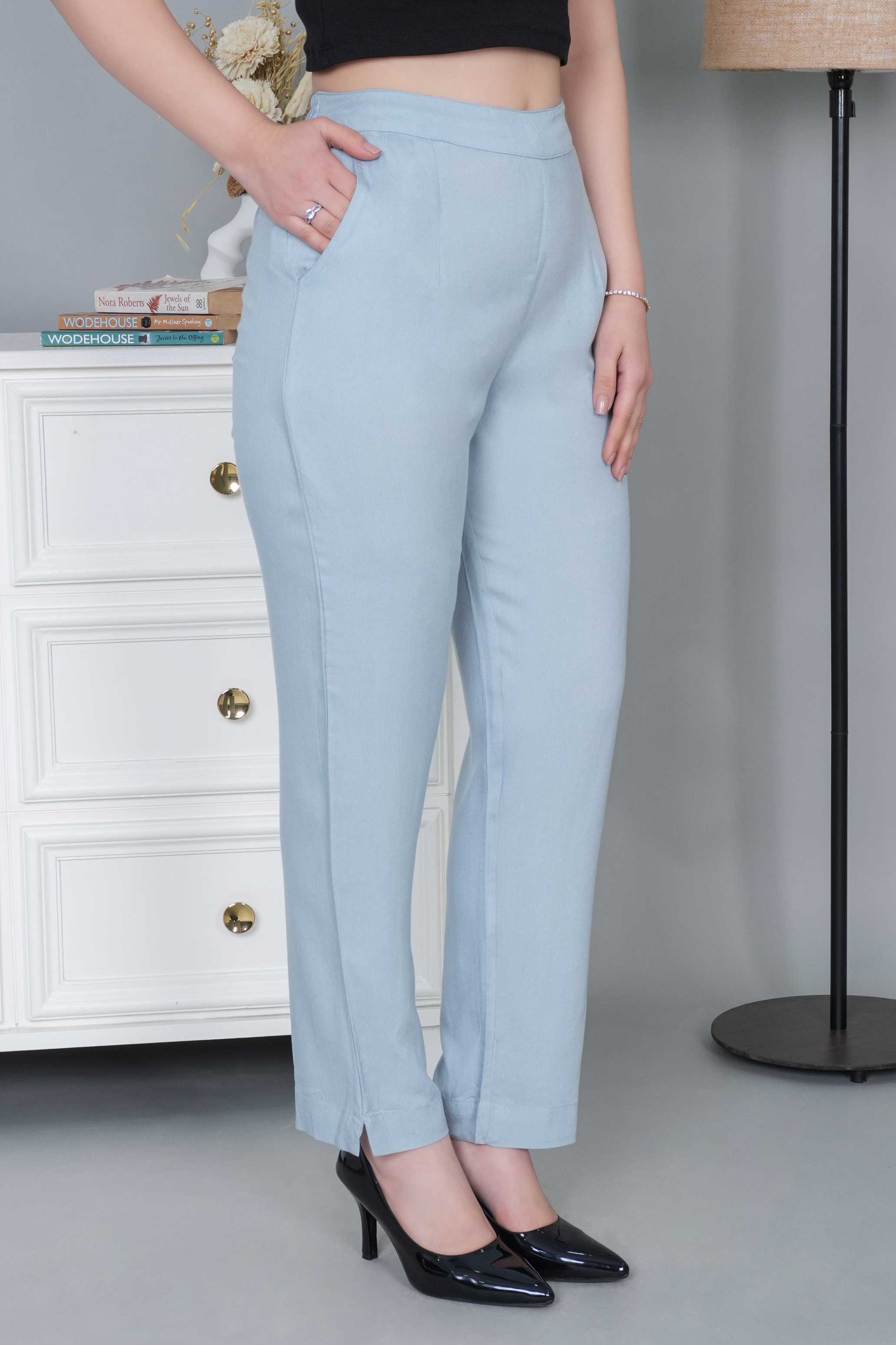 Light grey rayon pant [ 100% Rayon, Liva Certified ]
