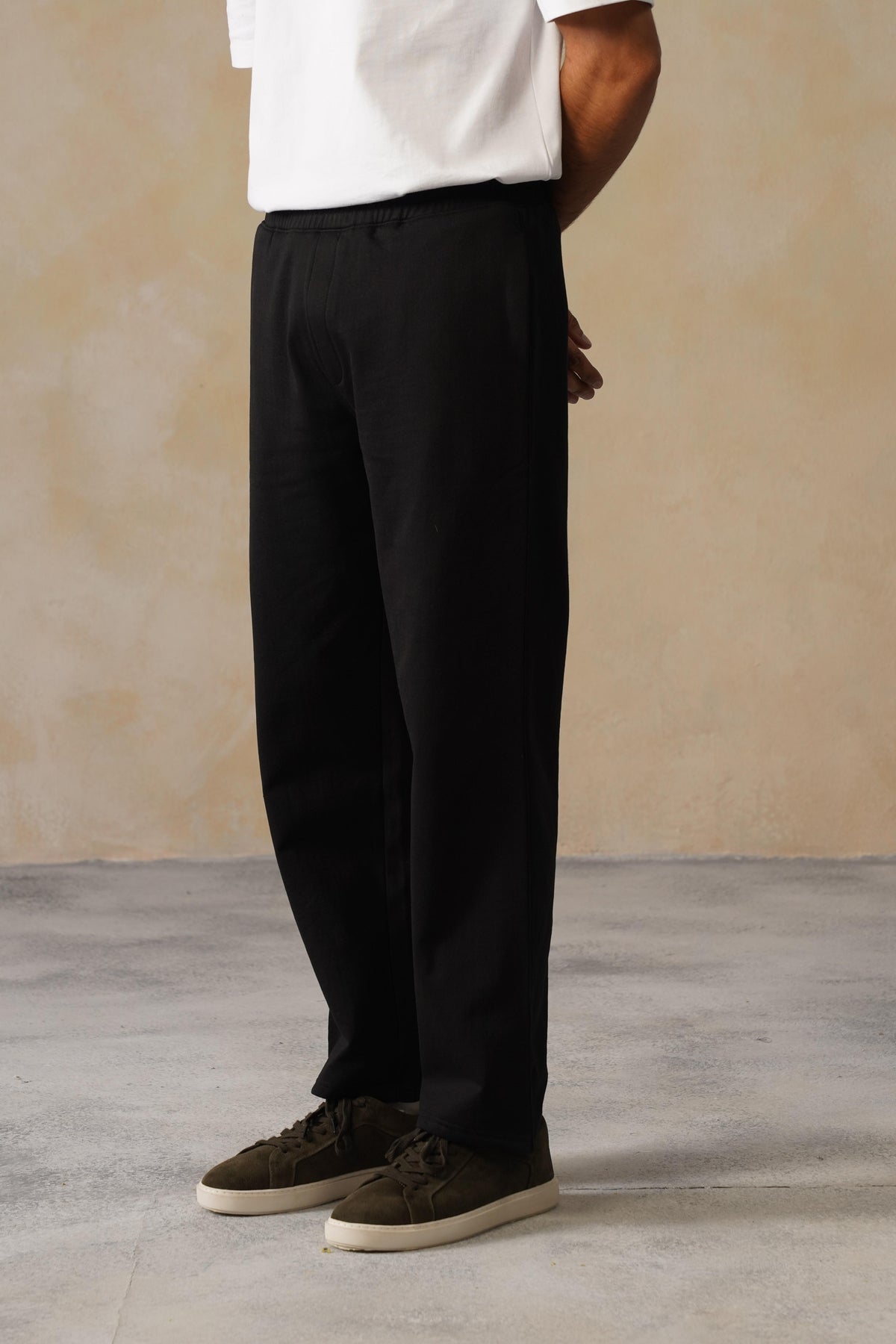 Black men winter straight fit pants