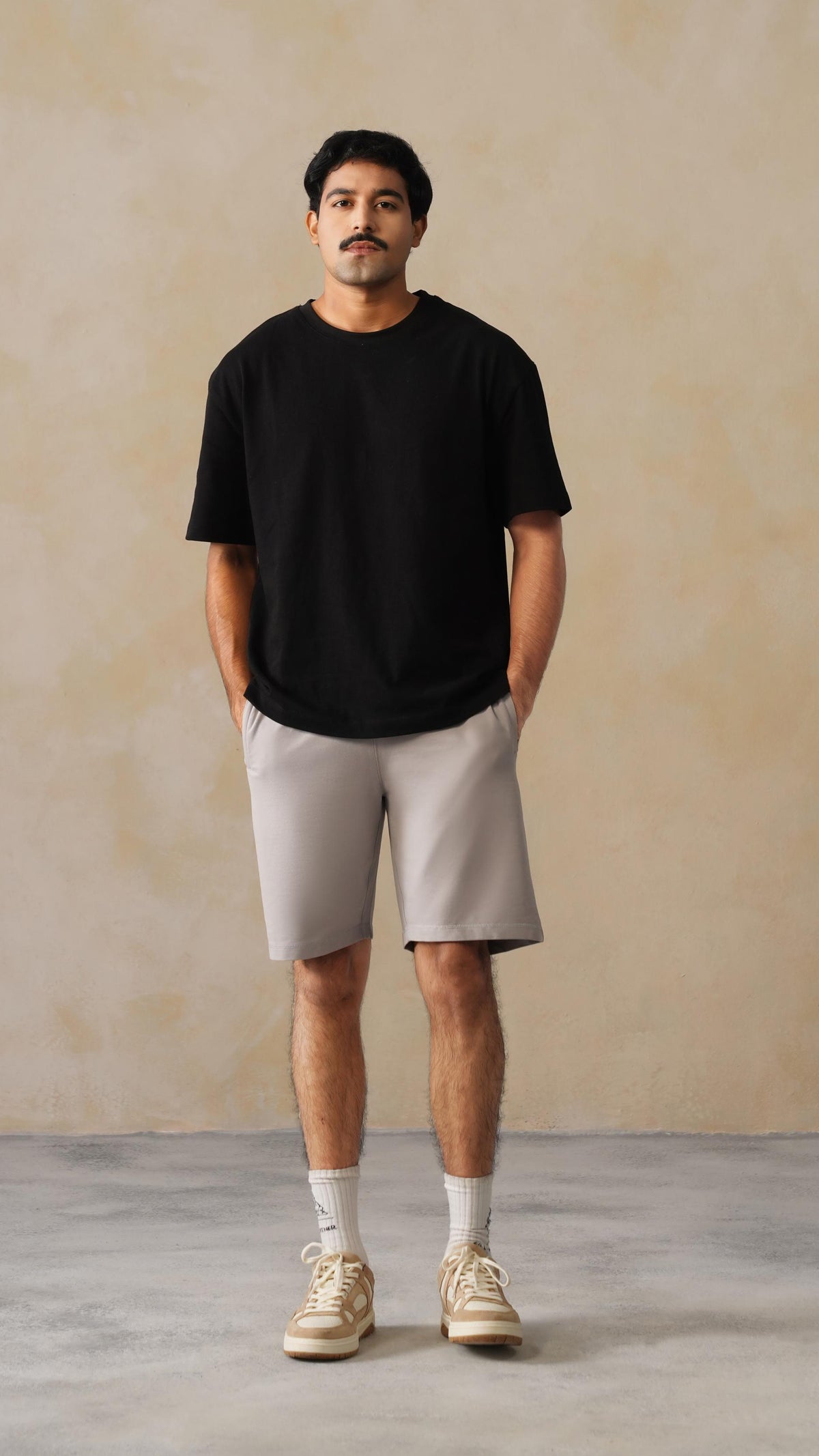 Men light Grey all day shorts with extra comfort. [100% Cotton Lycra]