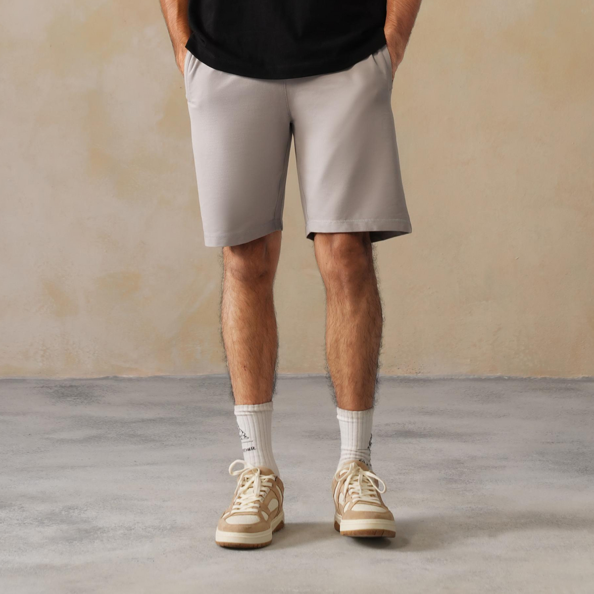 Men light Grey all day shorts with extra comfort. [100% Cotton Lycra]
