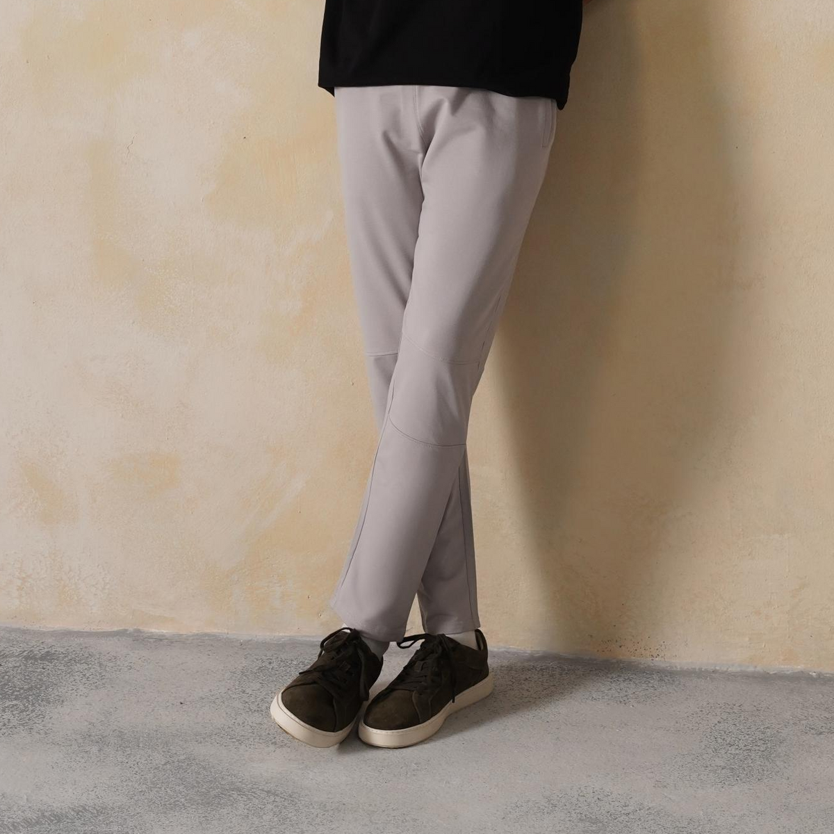 Men light Grey all day bottom with extra comfort. [100% Cotton Lycra]