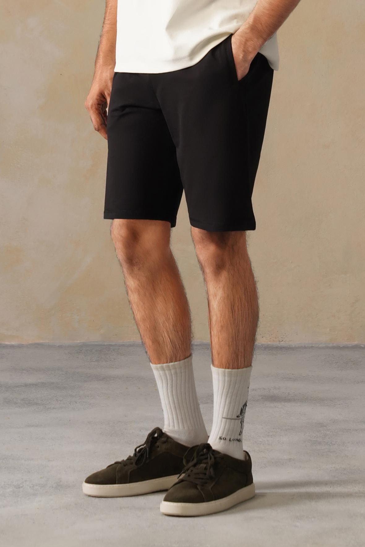 Men black all day shorts with extra comfort. [100% Cotton Lycra]