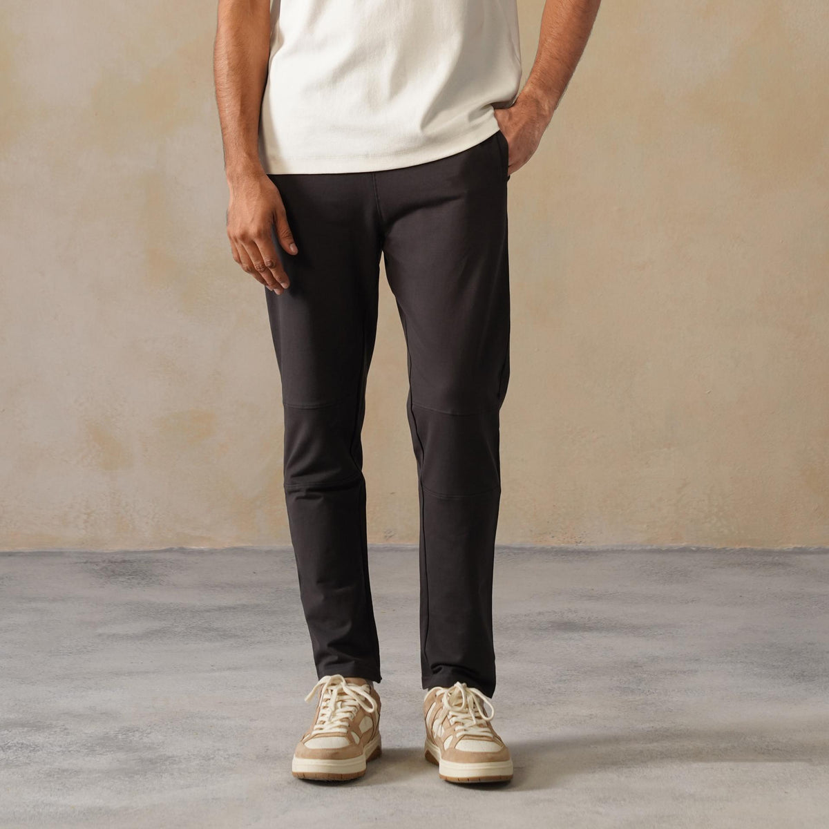Men charcoal all day bottom with extra comfort. [100% Cotton Lycra]